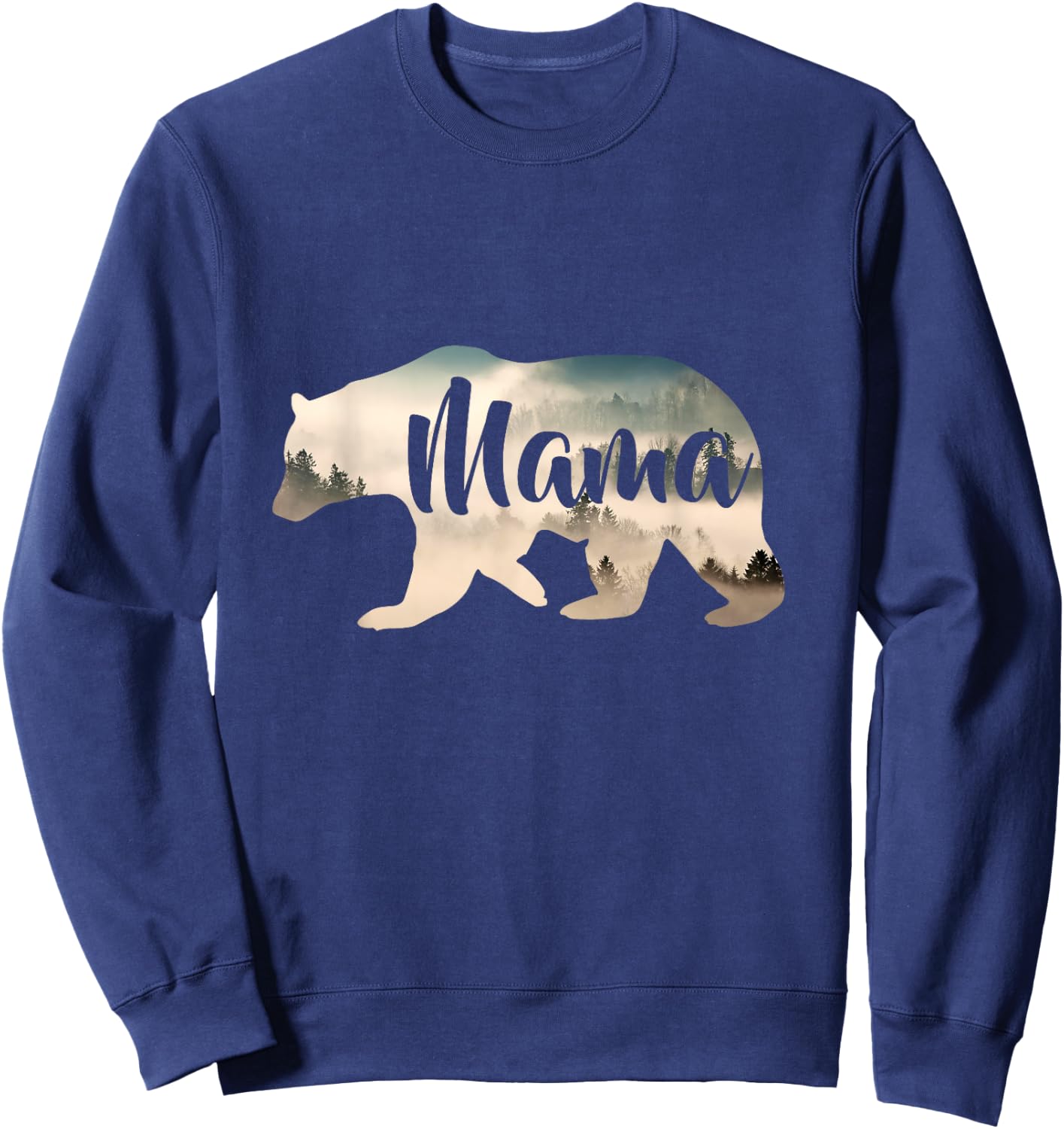 Women's Mama Bear & Forest Awesome Camping Sweatshirt - Sweatshirt | Navy