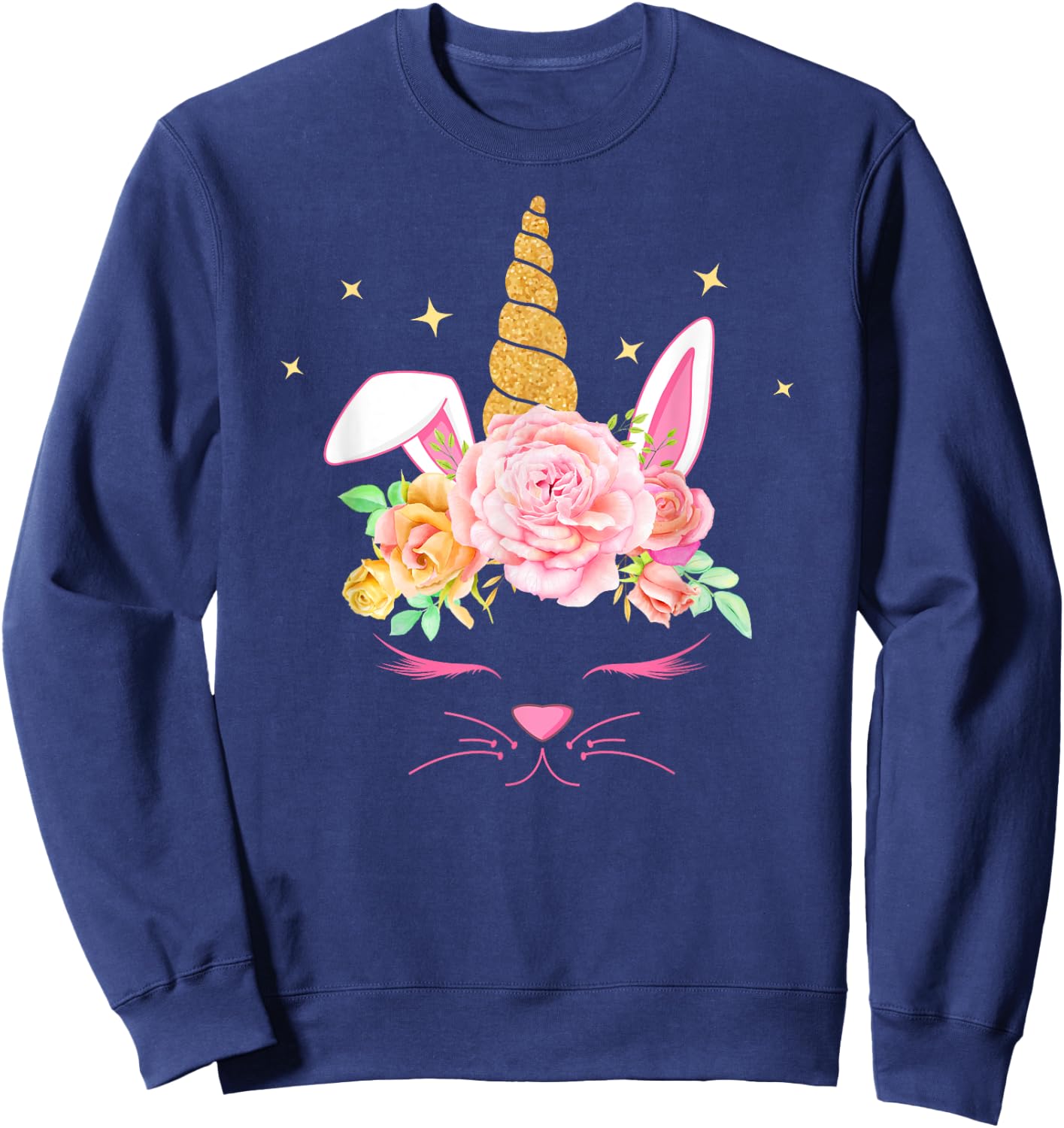 Bunnycorn Unicorn Bunny Funny Easter For Girls Sweatshirt - Sweatshirt | Navy