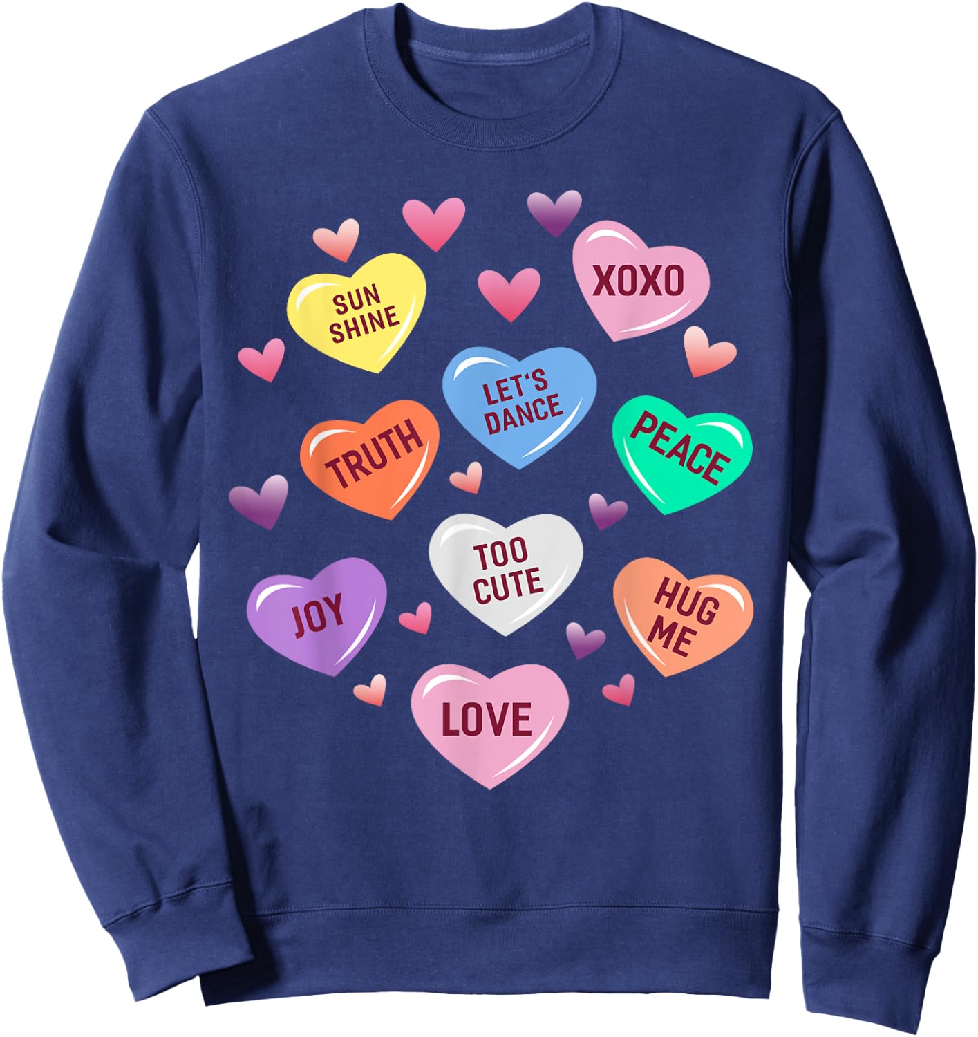 Valentine's Day Heart Candy Design Woman & Kids Sweatshirt - Sweatshirt | Navy