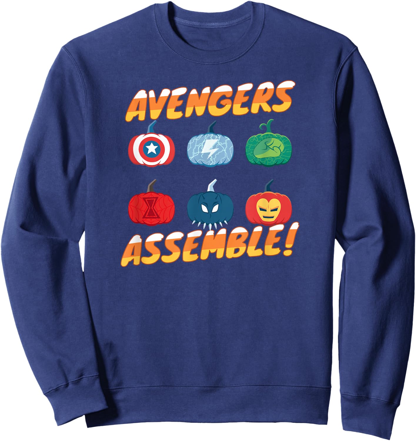 Marvel Avengers Assemble Pumpkin Heroes Halloween Sweatshirt - Sweatshirt | Navy