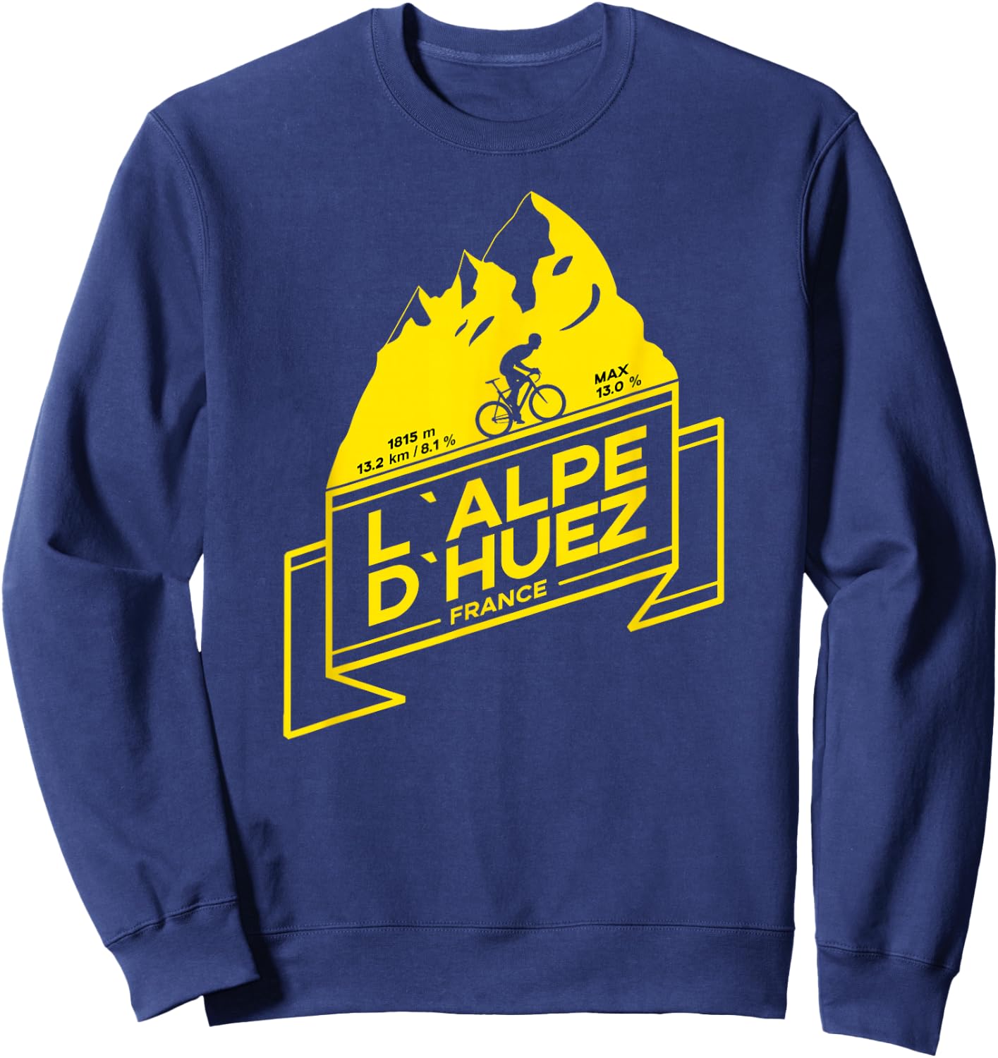 L'Alpe D'Huez Road Cycling Mountain Climb Shirt Sweatshirt - Sweatshirt | Navy