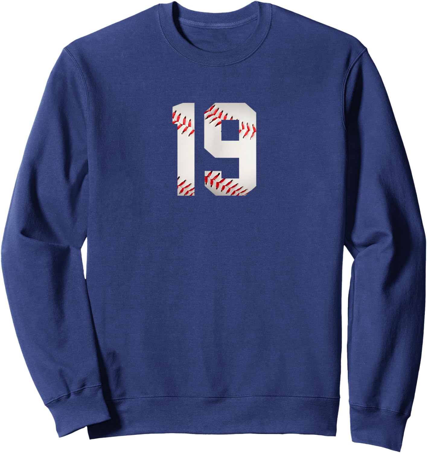 Number 19 - Minimalist Birthday Baseball Player Numbered Sweatshirt - Sweatshirt | Navy