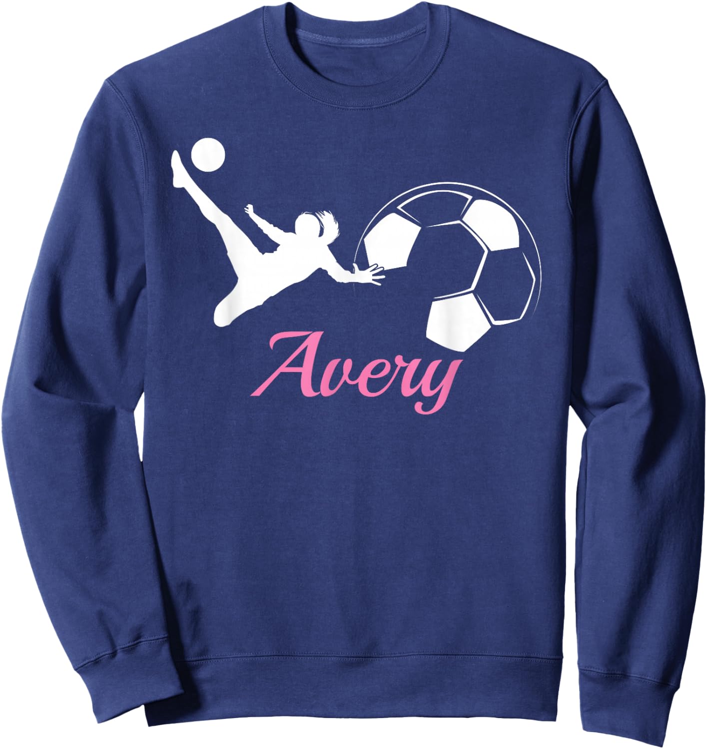 Avery Name Gift Personalized Soccer Sweatshirt - Sweatshirt | Navy