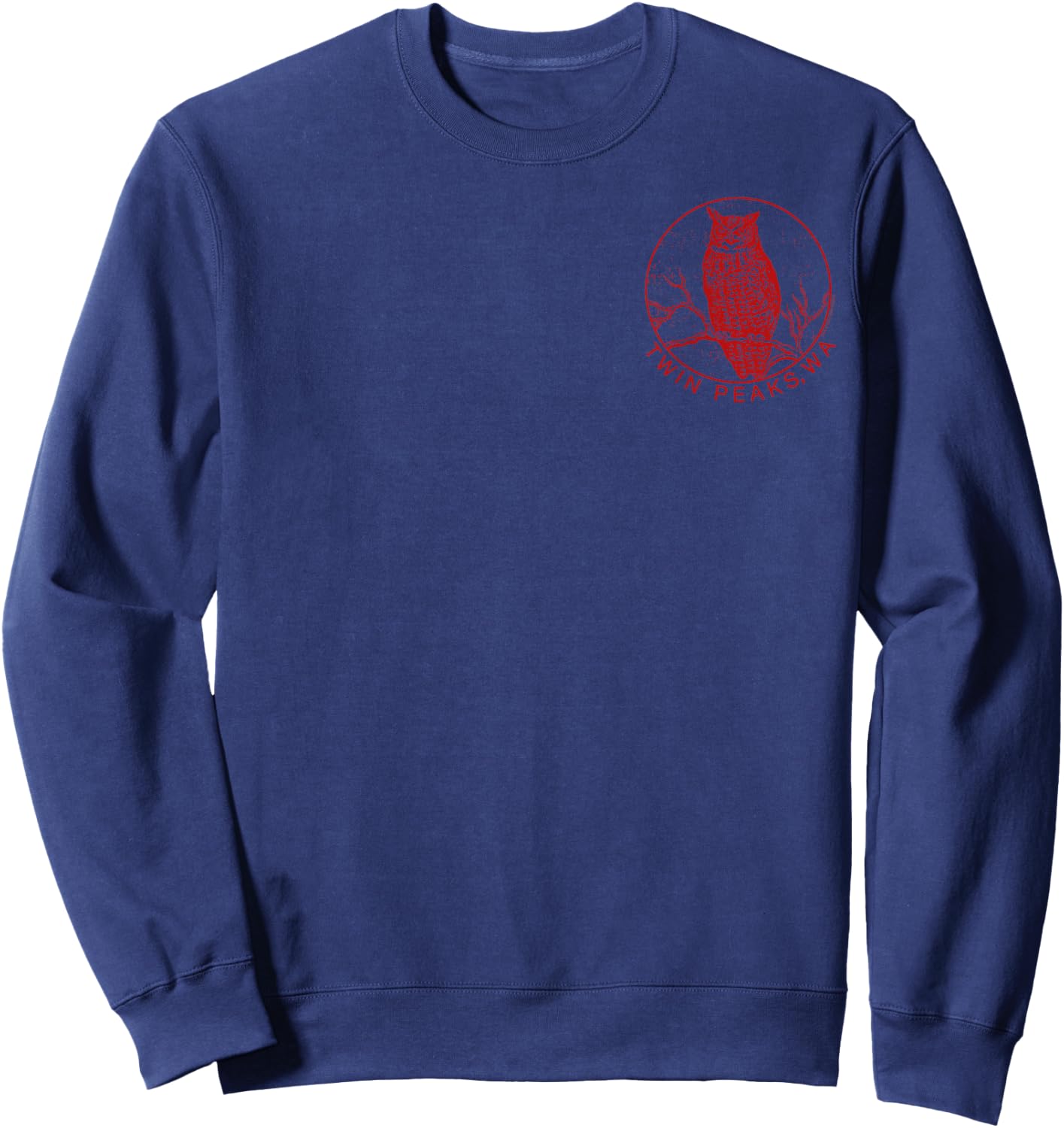 Twin Peaks an Owl is in The Tree Pocket Logo Graphic Sweatshirt - Sweatshirt | Navy