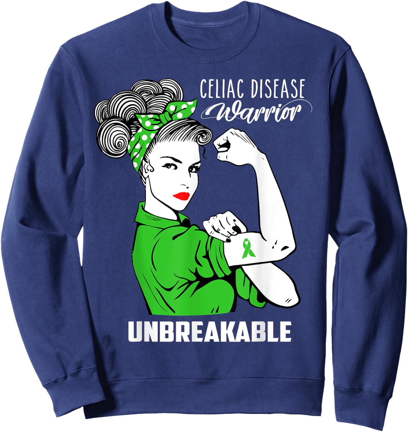 Celiac Disease Warrior Unbreakable Shirt Awareness Gift Sweatshirt - Sweatshirt | Navy