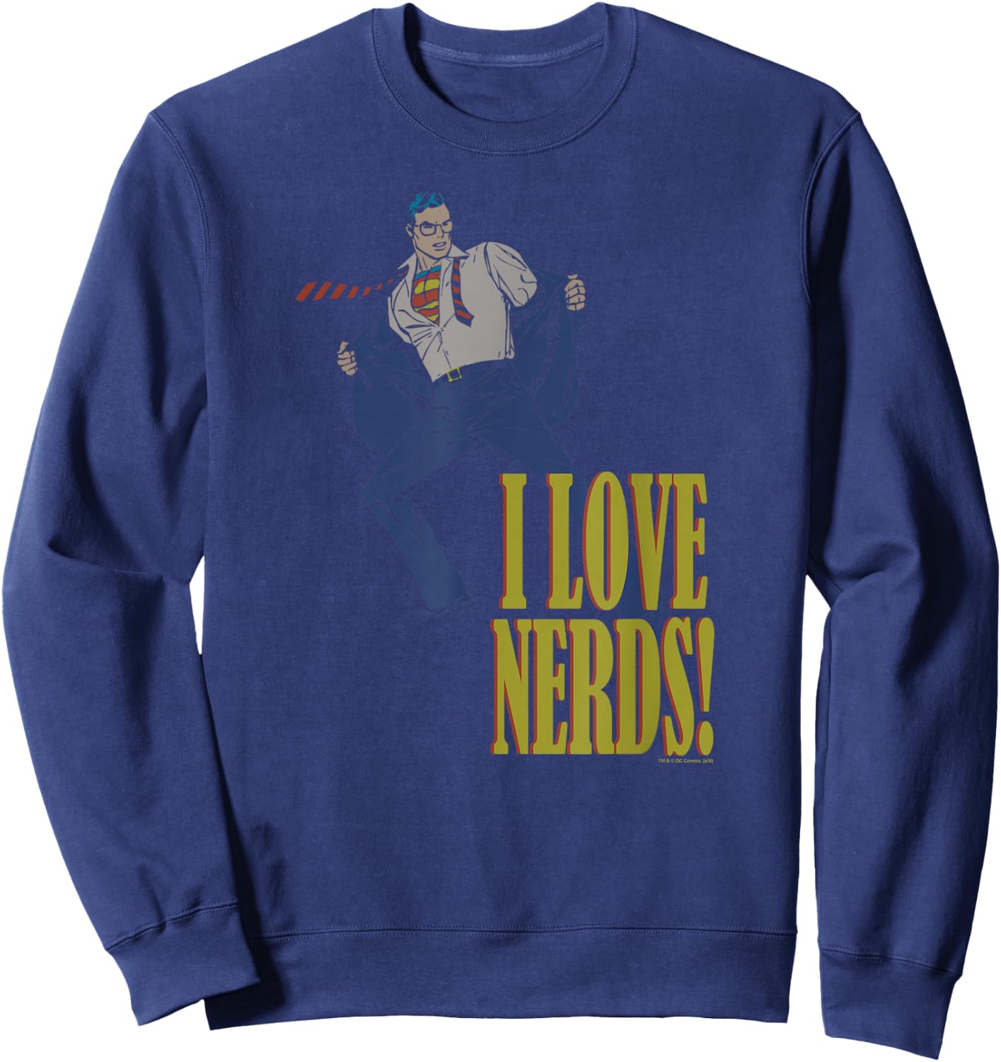 Superman I Love Nerds T Shirt Sweatshirt - Sweatshirt | Navy
