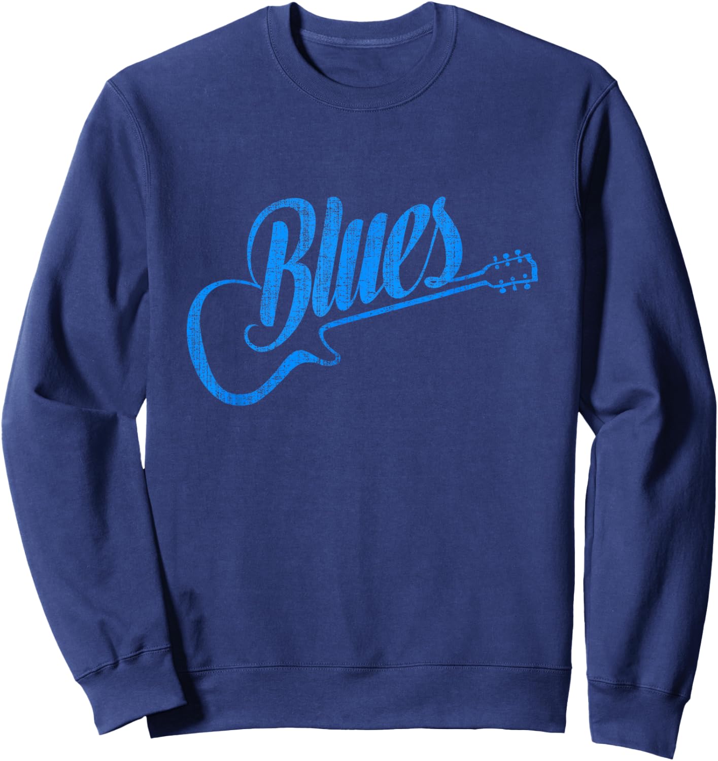 Blues Music Blue Guitar Vintage Sweatshirt - Sweatshirt | Navy
