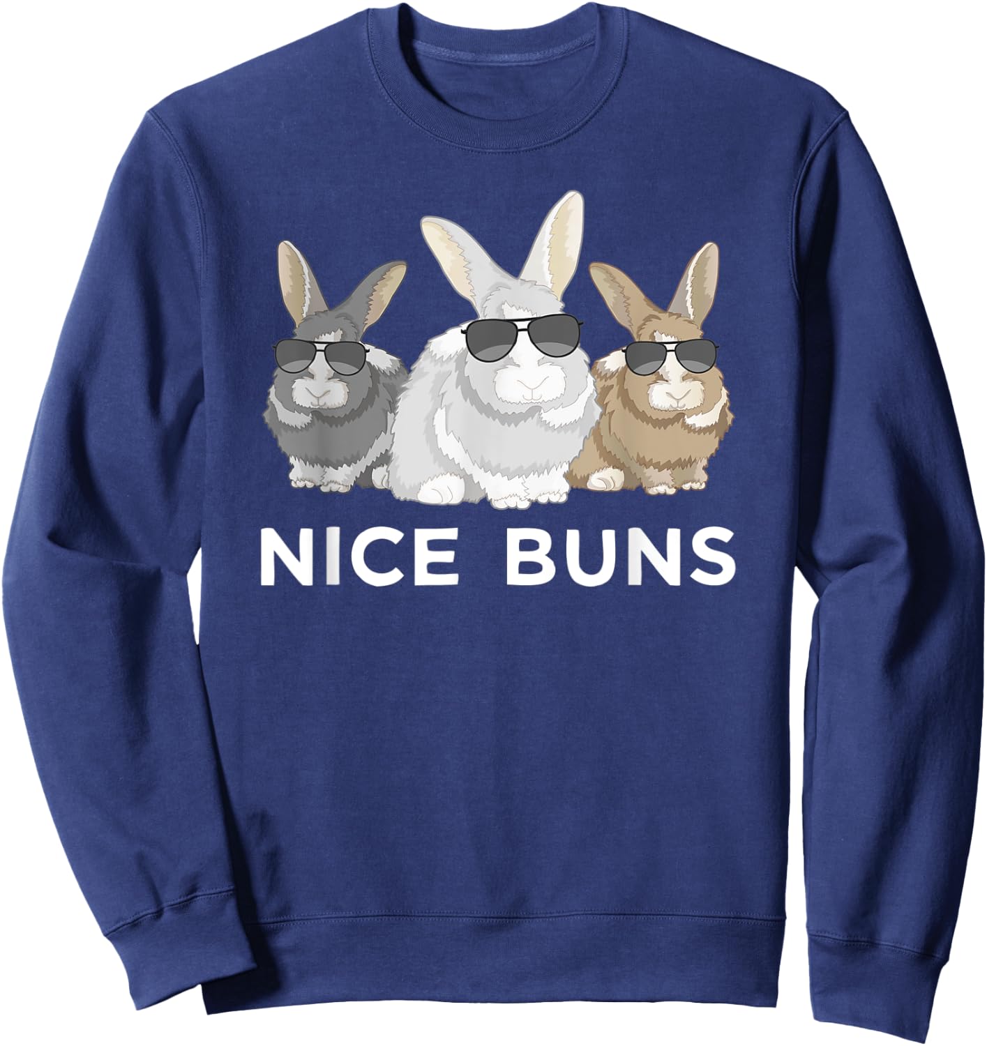 Cool Bunny Funny Nice Buns Rabbit Herd Sweatshirt - Sweatshirt | Navy