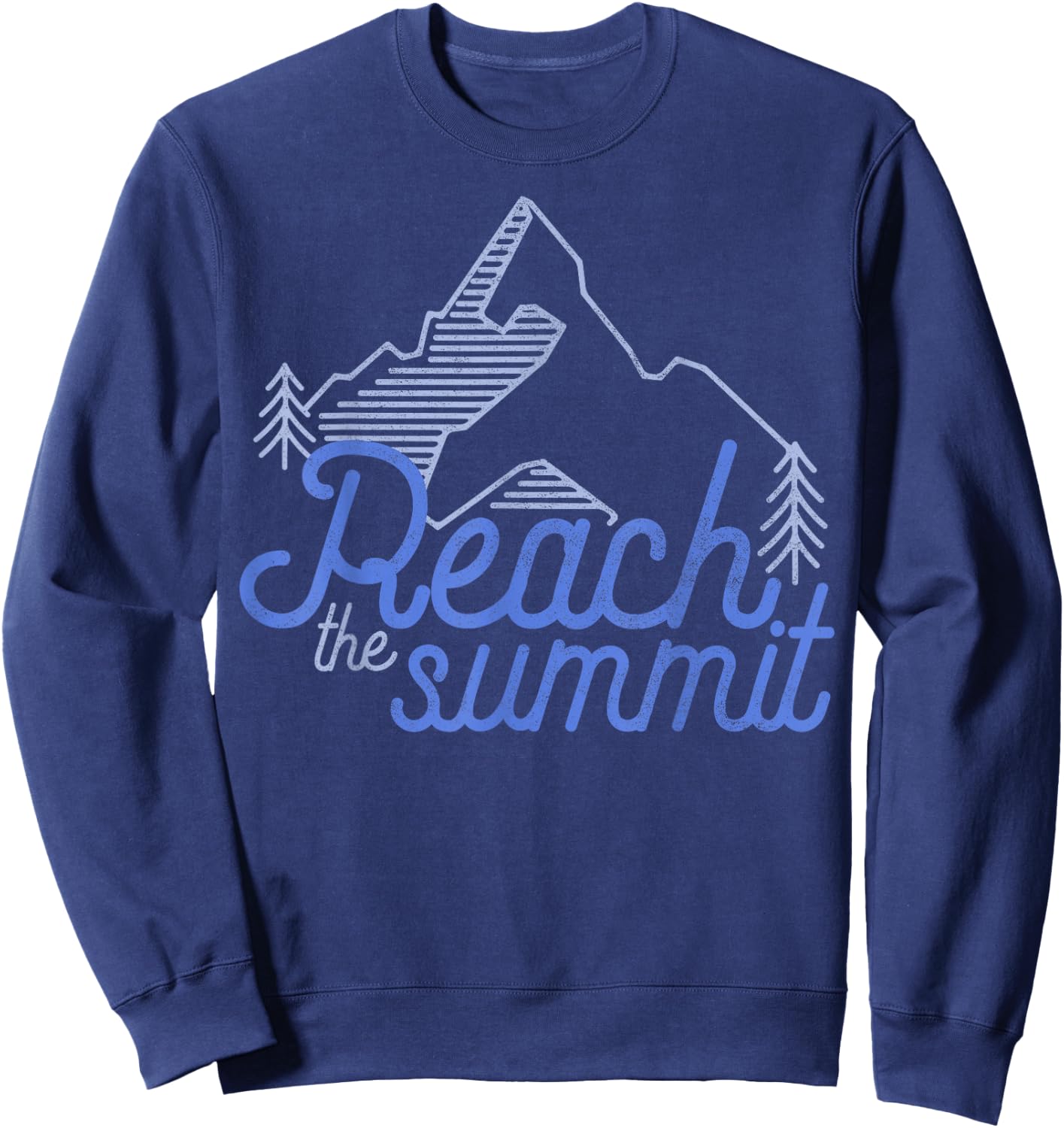 Reach The Summit Mountain Line Art Sweatshirt - Sweatshirt | Navy