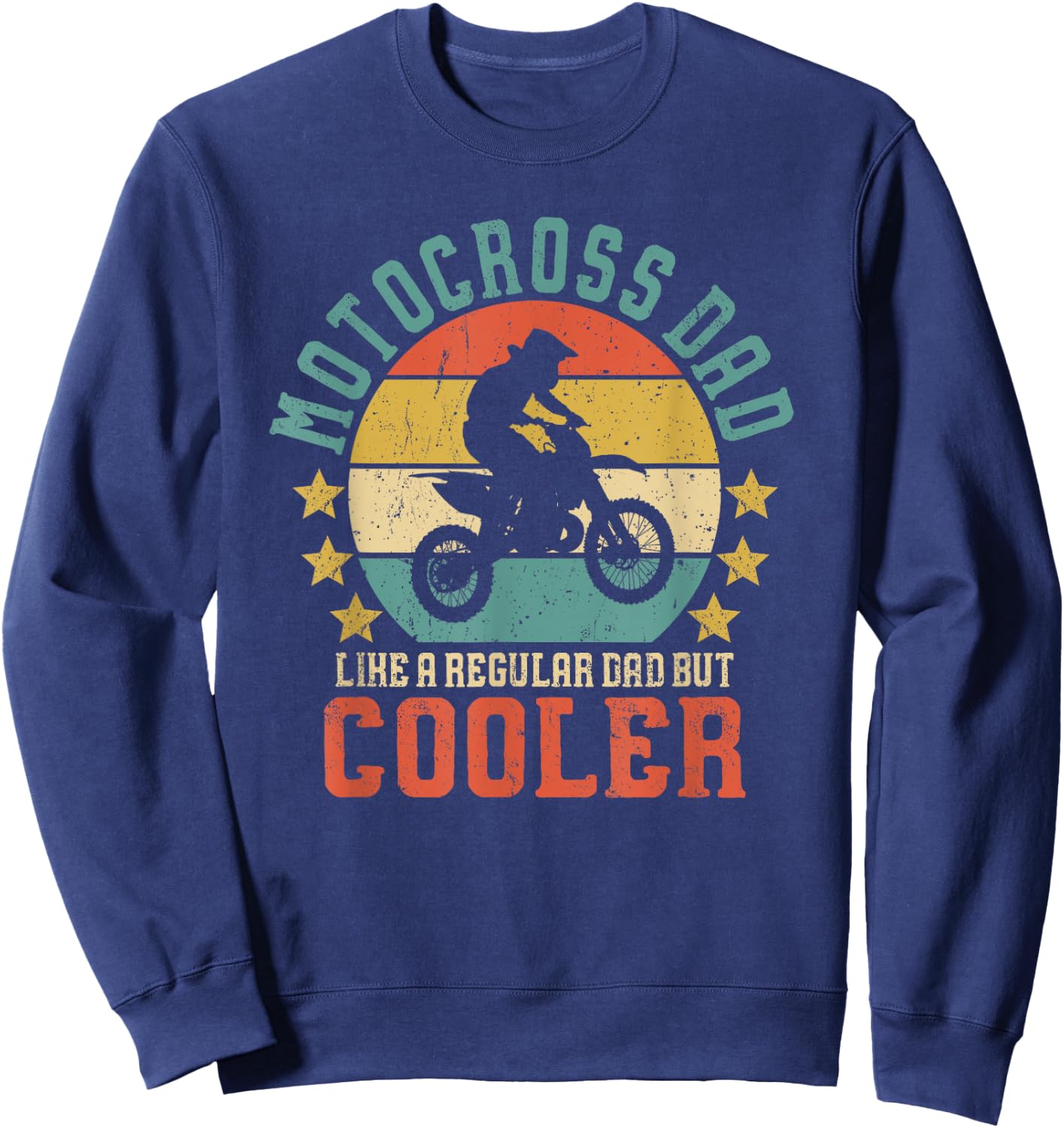 Motocross Dad Vintage Funny Dirt Bike Rider Father's Day Sweatshirt - Sweatshirt | Navy