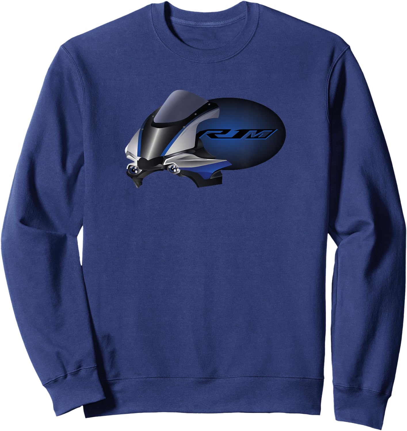 Yamah R1 YFZ R1M Adult Motorcycle Themed , Black, Small, Short Sleeve, Pull On, Cotton 60% Polyester 40% Sweatshirt - Sweatshirt | Navy
