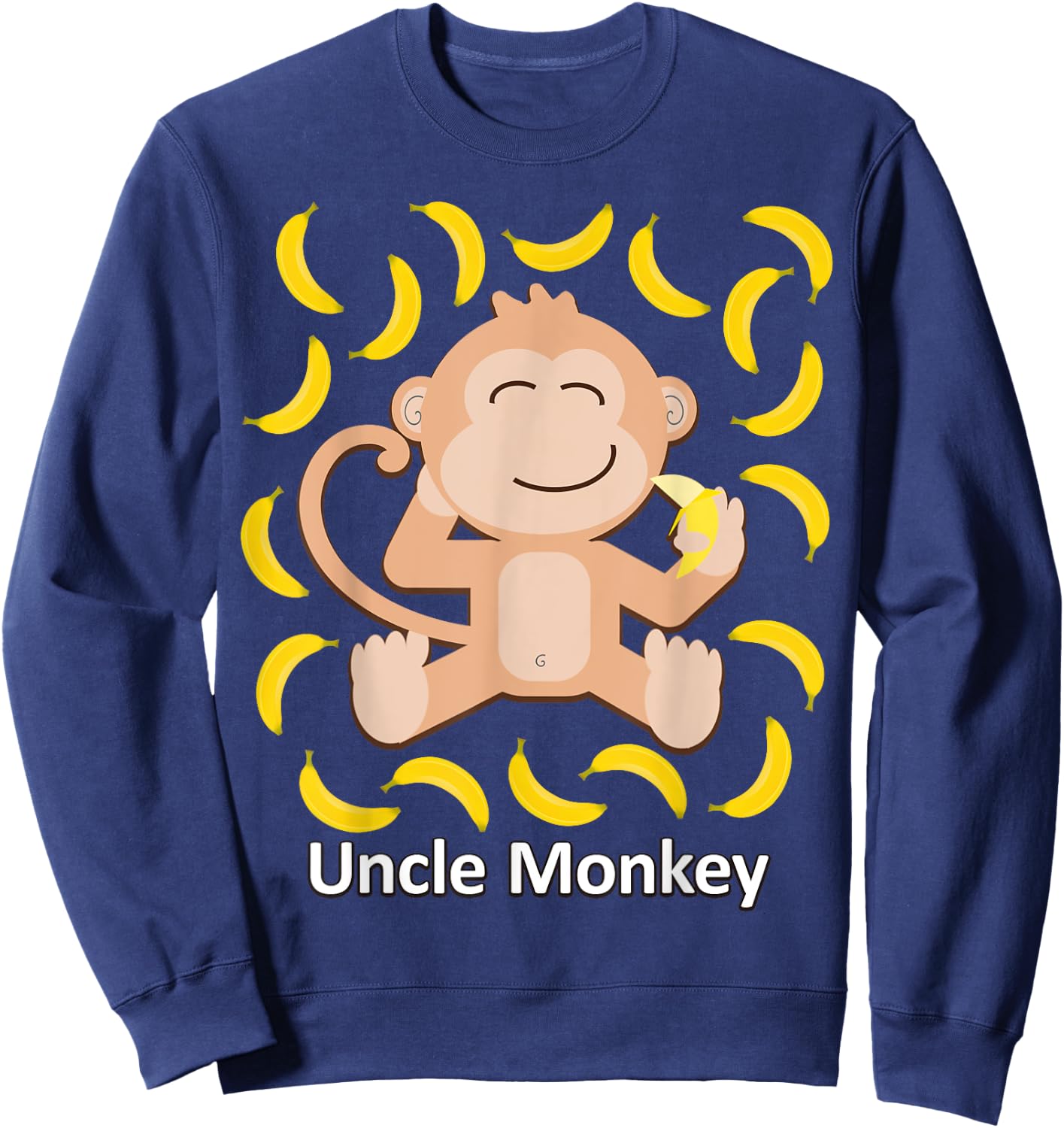 Uncle Monkey Banana Design Sassy Monkeys Bananas Sweatshirt - Sweatshirt | Navy