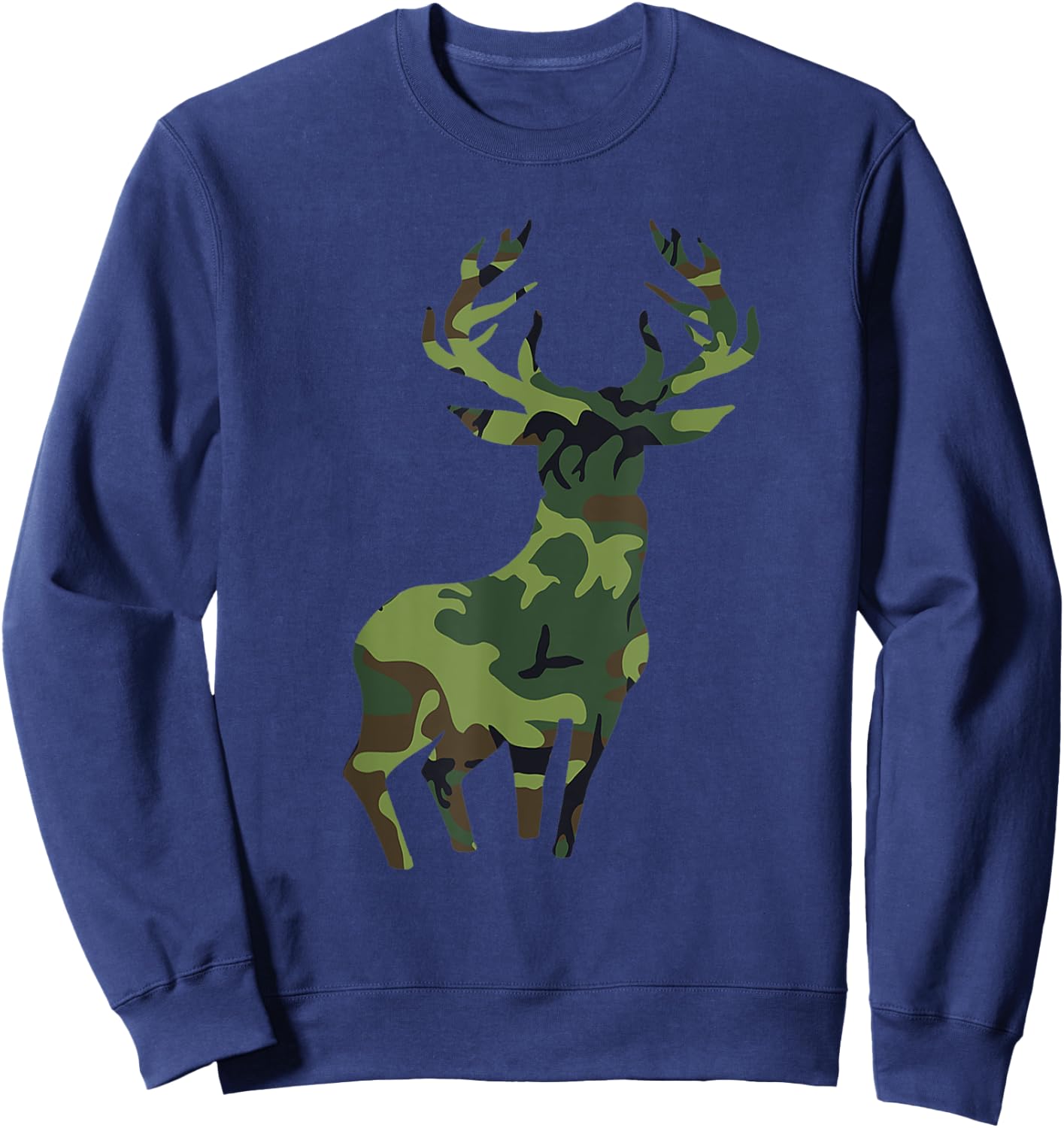 Camouflage Deer Wild Animal Hunter Hunting Season Camo Hunting Sweatshirt - Sweatshirt | Navy