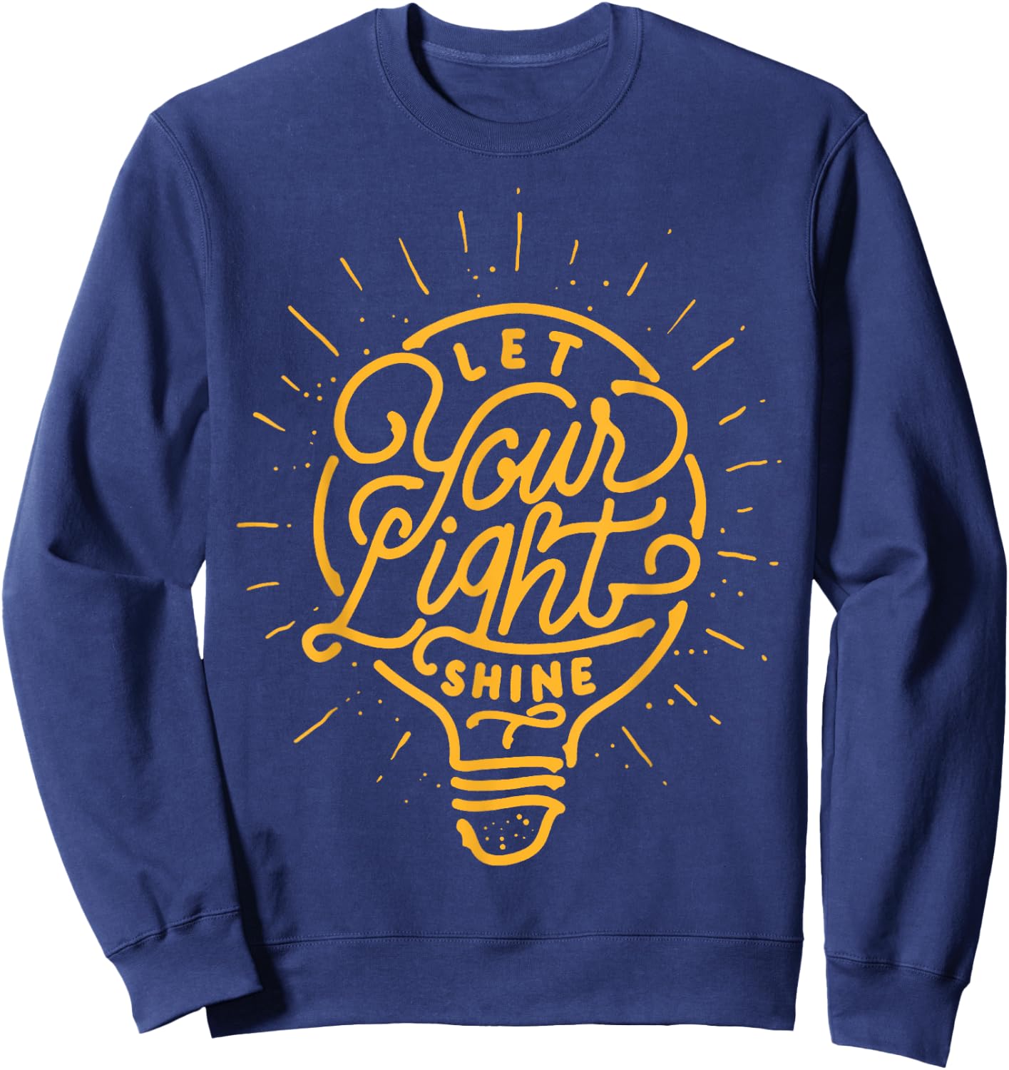 Let your light shine - Light bulb Graphic Sweatshirt - Sweatshirt | Navy