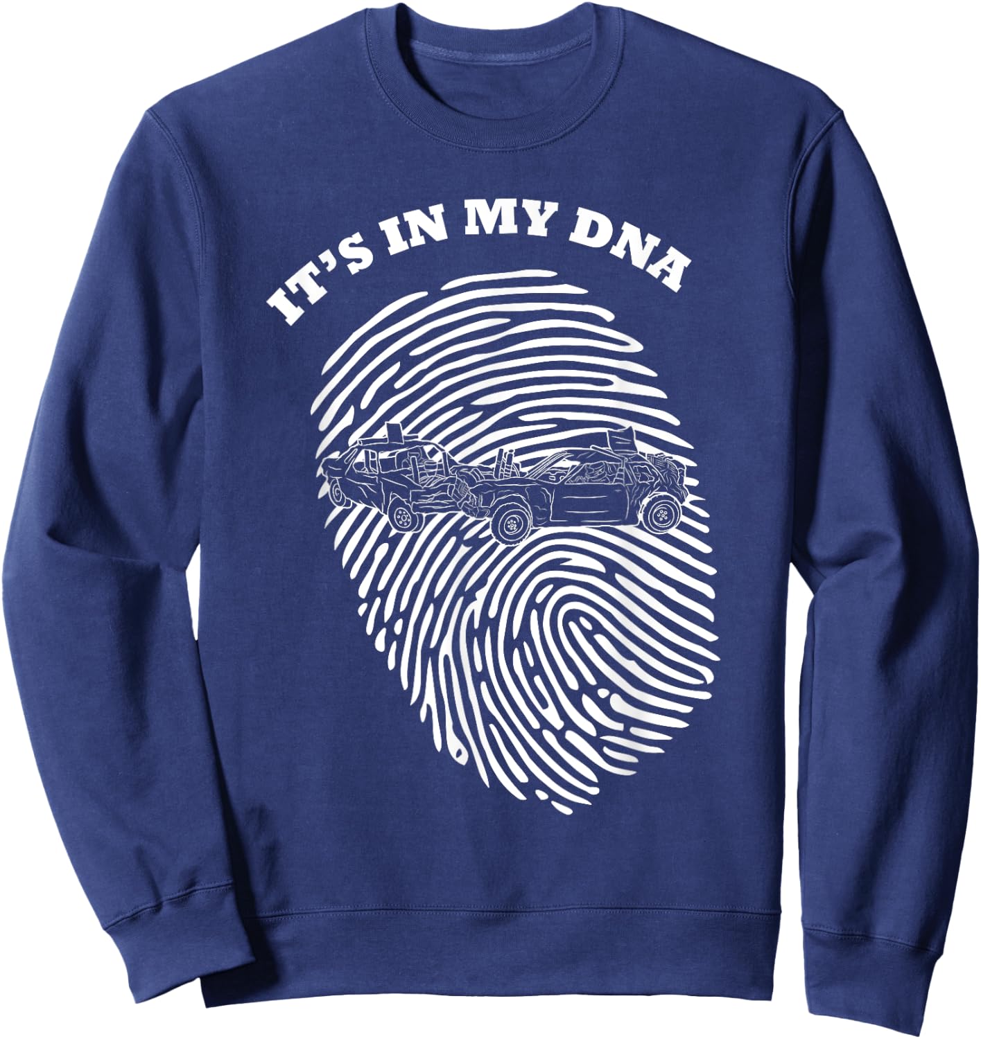 It's In My DNA Demolition Derby Racer Fingerprint Fans Retro Sweatshirt - Sweatshirt | Navy