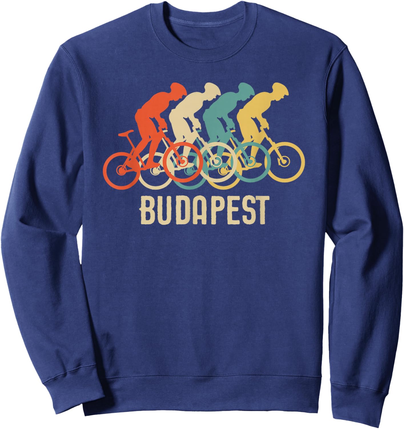 Retro Vintage Bike Budapest T Shirt Sweatshirt - Sweatshirt | Navy