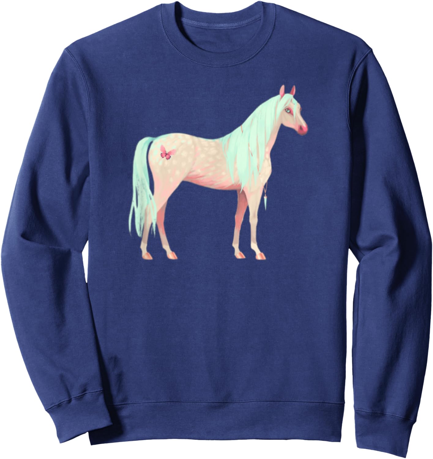 Horse Gifts and Accessories Cute Watercolor Palomino Sweatshirt - Sweatshirt | Navy