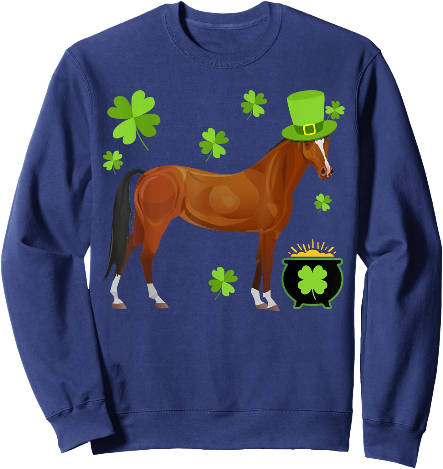 Horse Lovers St. Patrick's Day Gift Sweatshirt - Sweatshirt | Navy