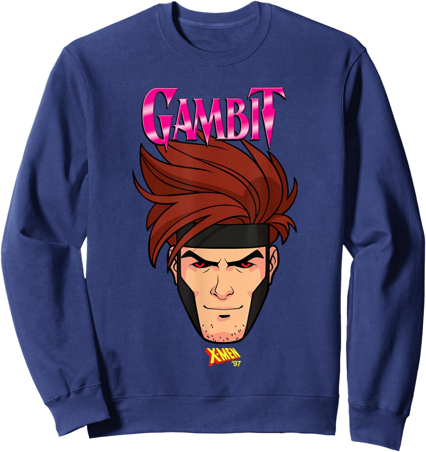 Marvel X-Men '97 Gambit Mutant Big Face Sweatshirt - Sweatshirt | Navy