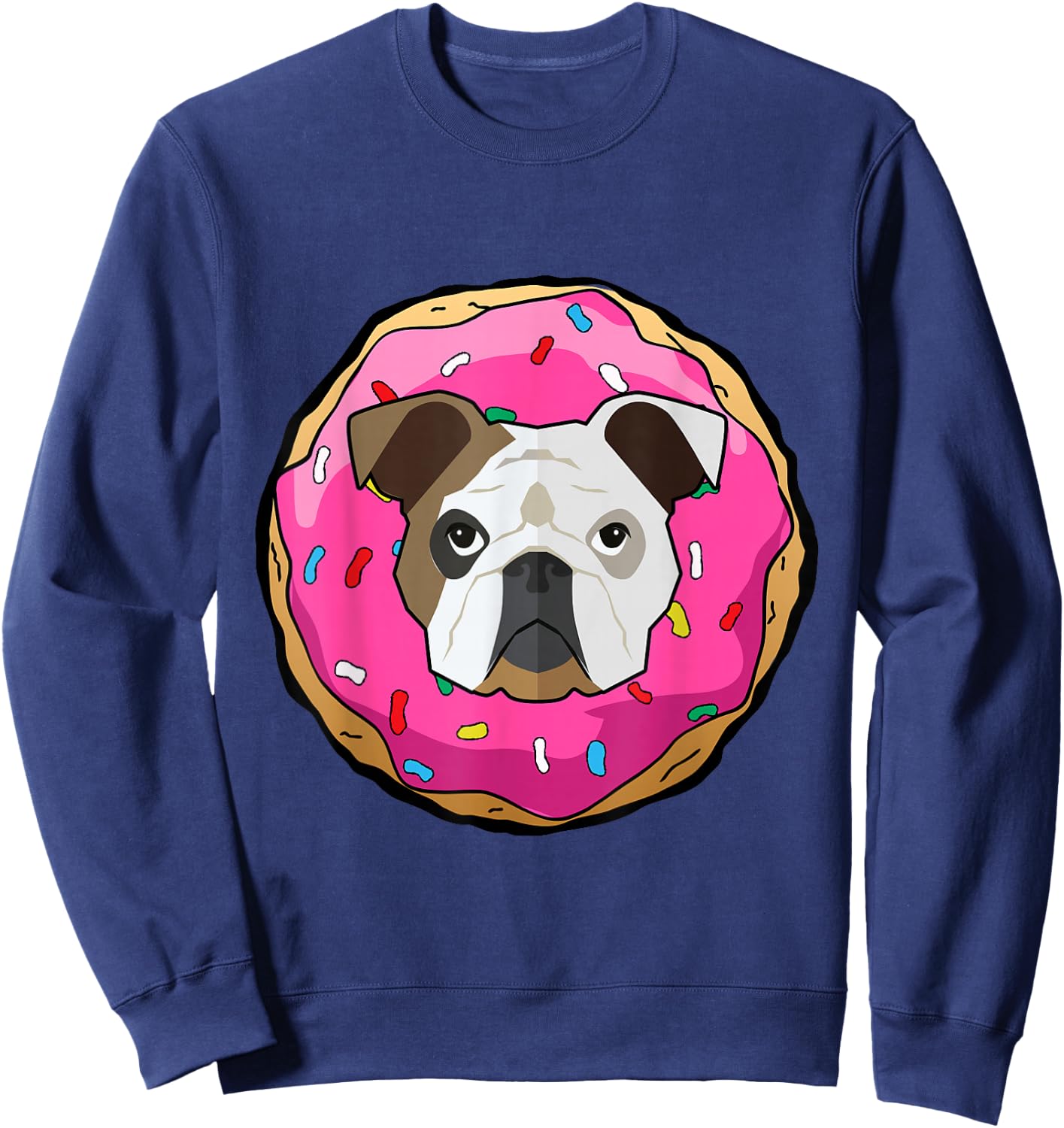 American Bulldog Dog Cute Doughnut Funny Donut Costume Men Women Kids Sweatshirt - Sweatshirt | Navy