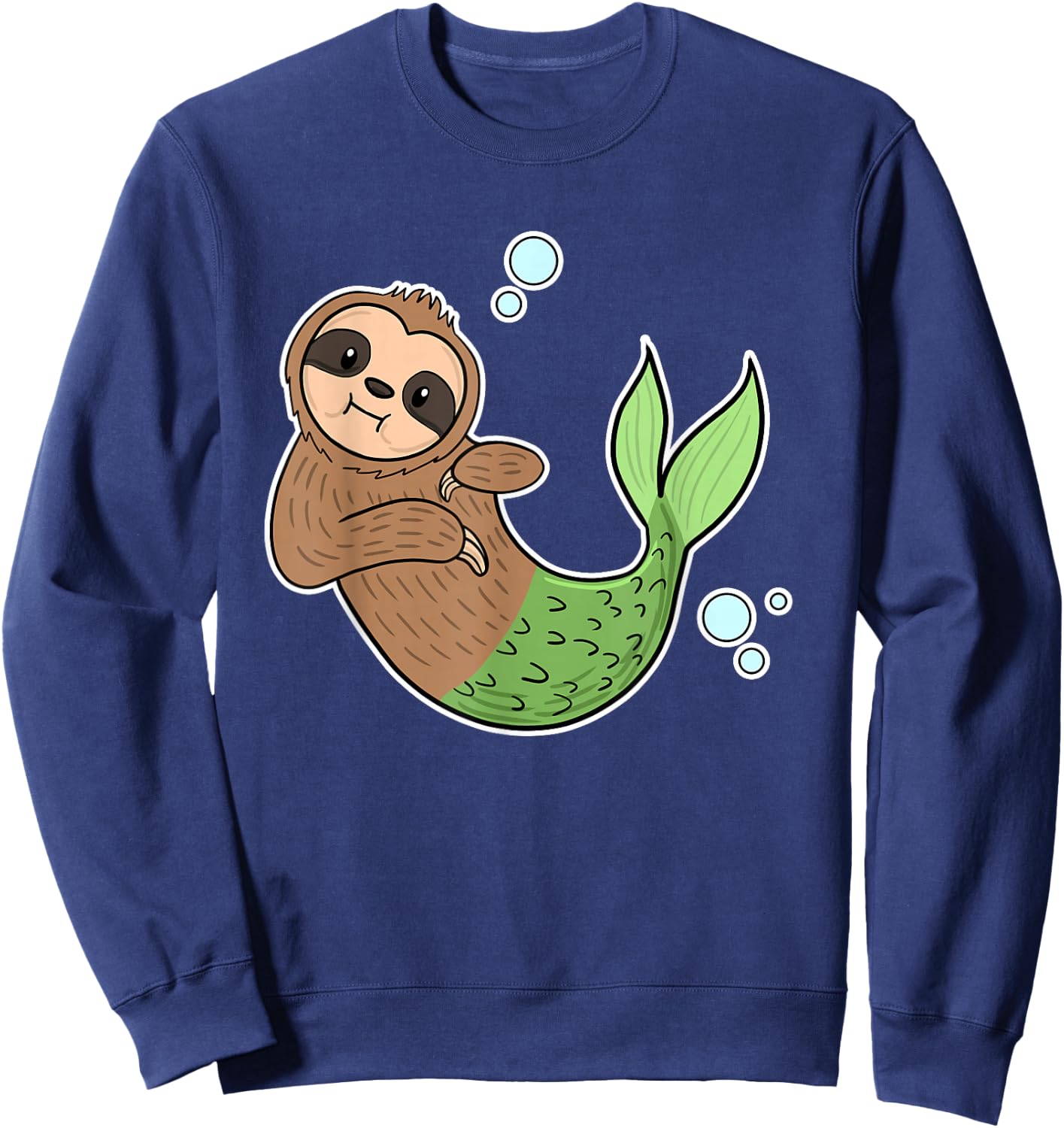 Mermaid Sloth Cute Slow Animal Sea Creature Girls Gift Sweatshirt - Sweatshirt | Navy