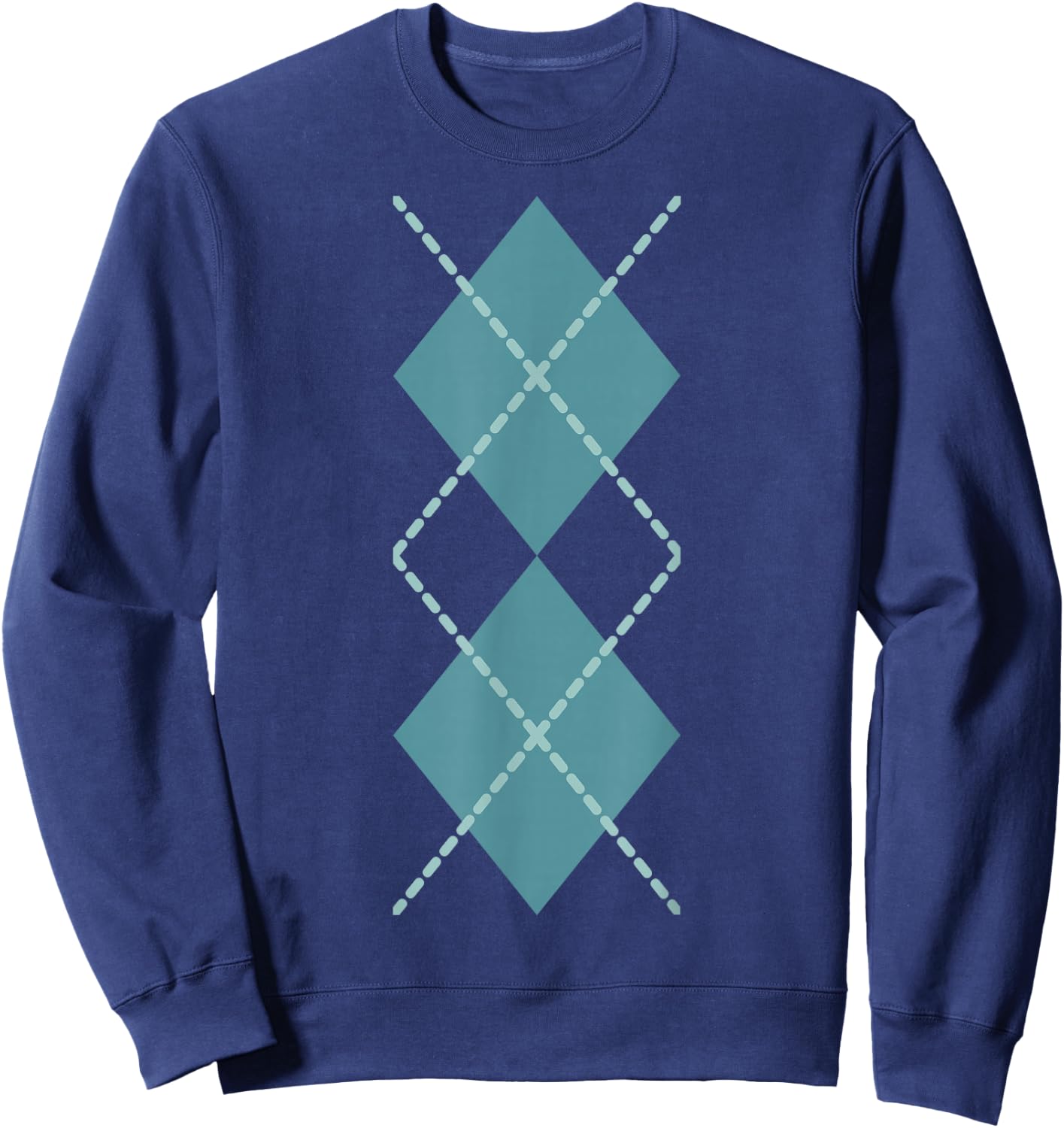 Suncookiez Retro Rockabilly Turquoise Argyle - Women's Classic Fit - Black - Small Sweatshirt - Sweatshirt | Navy