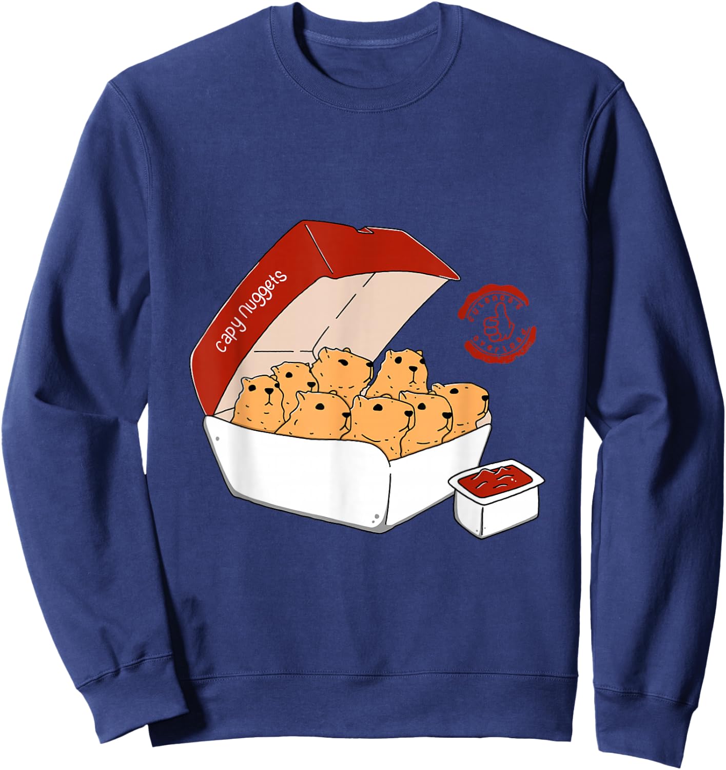 Capy Nuggets, Capybara Sweatshirt - Sweatshirt | Navy
