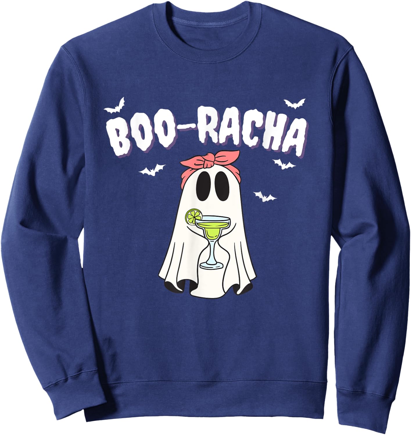 Boo-racha Funny Halloween Ghost Margarita Design | Borracha Sweatshirt - Sweatshirt | Navy