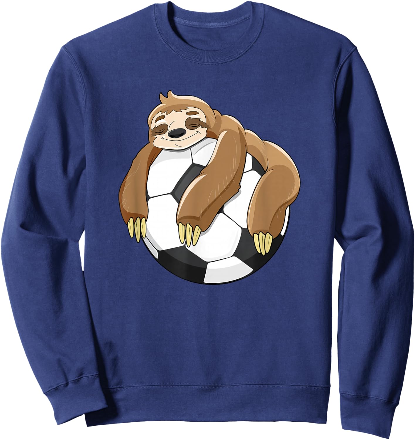 Lazy Sloth Soccer Shirt Soccer Lover Team Ball Kids Sport Sweatshirt - Sweatshirt | Navy