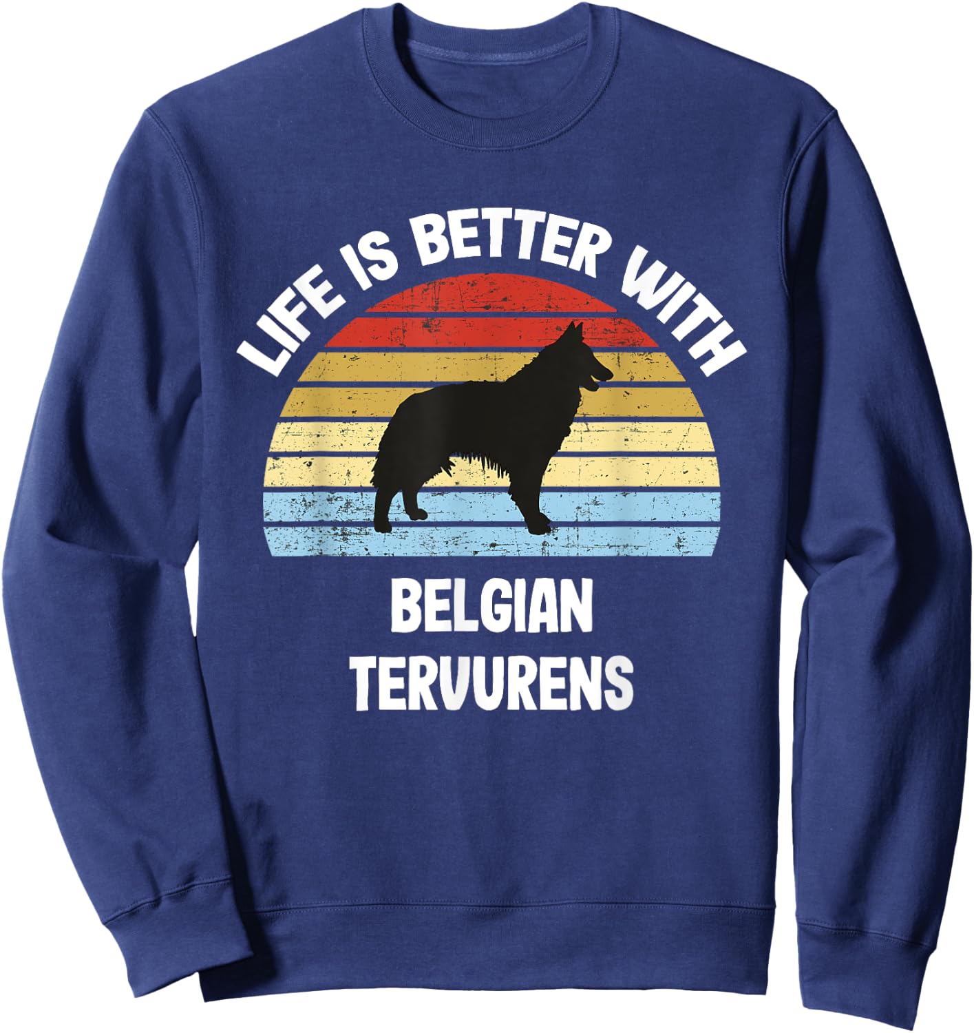 Retro Belgian Tervuren Dog Gift Sweatshirt - Sweatshirt | Navy
