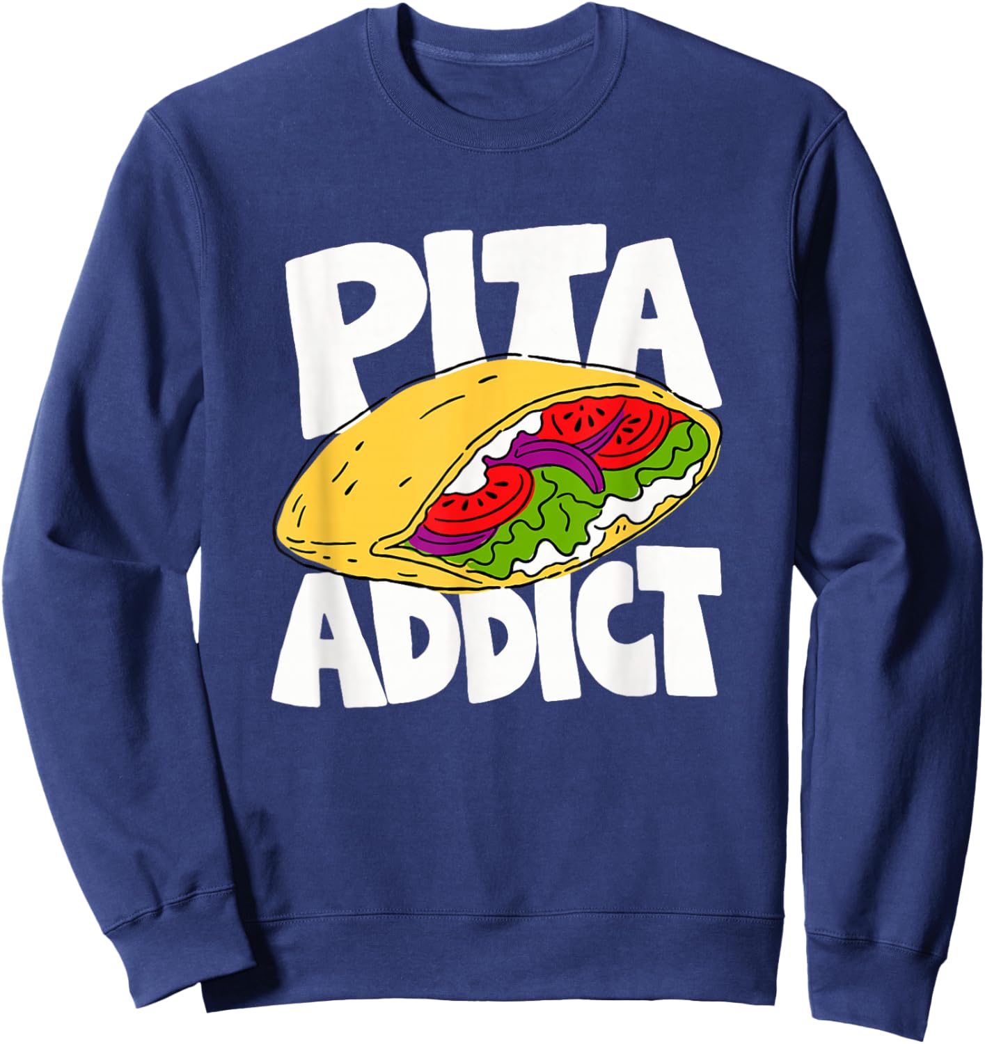Pita Lover Retro Graphic Sweatshirt - Sweatshirt | Navy