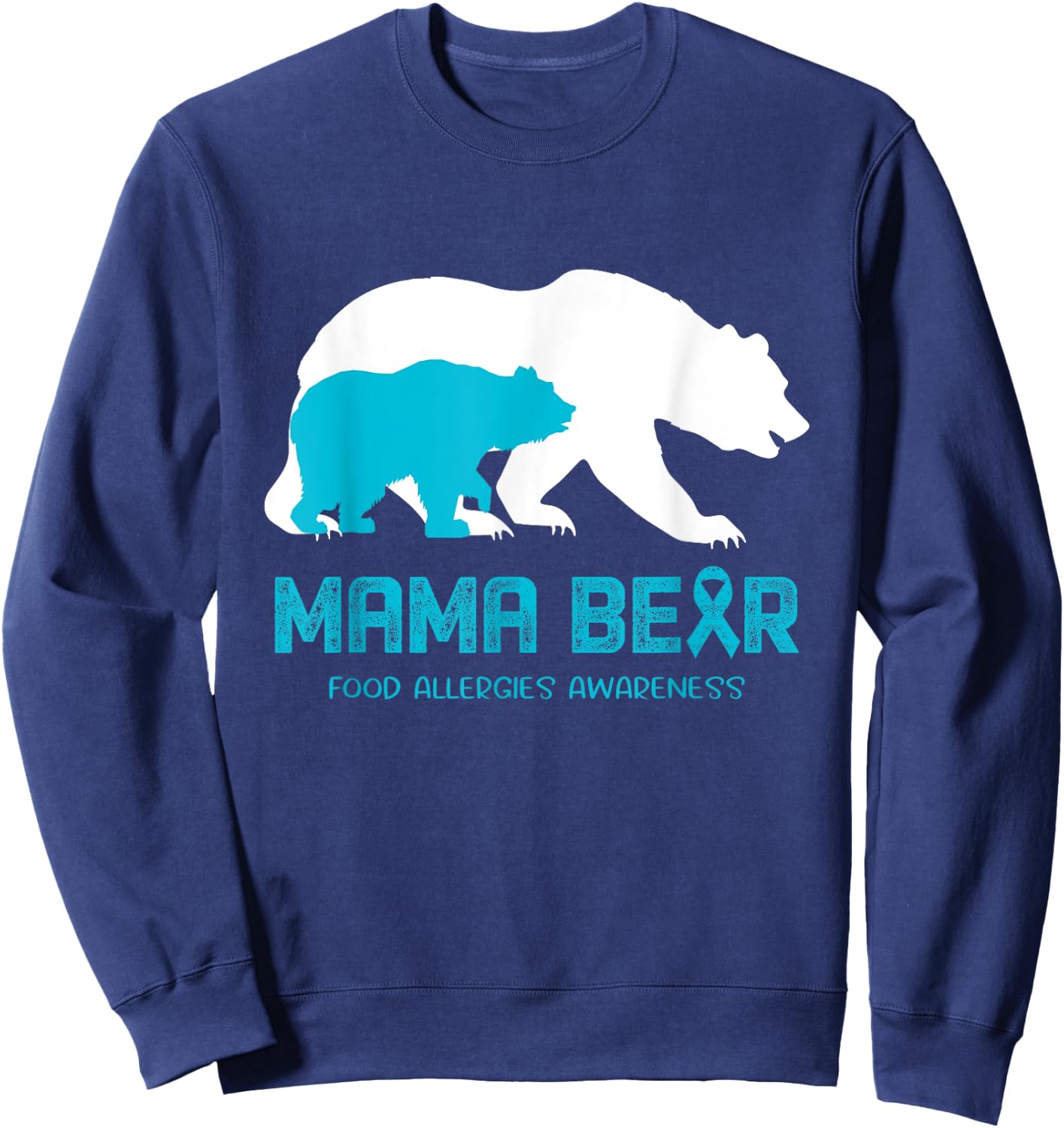 Mama Bear Food Allergies Awareness Shirt Men Sweatshirt - Sweatshirt | Navy