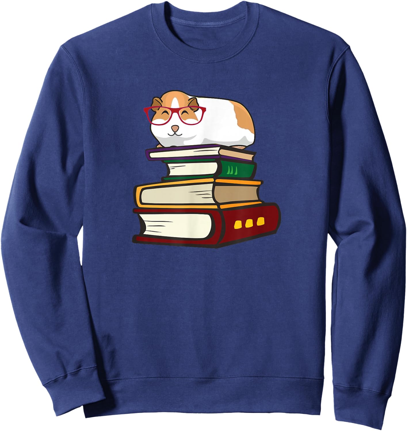 Cute Reading Books Merch Girls & Boys Guinea Pig Lover Sweatshirt - Sweatshirt | Navy