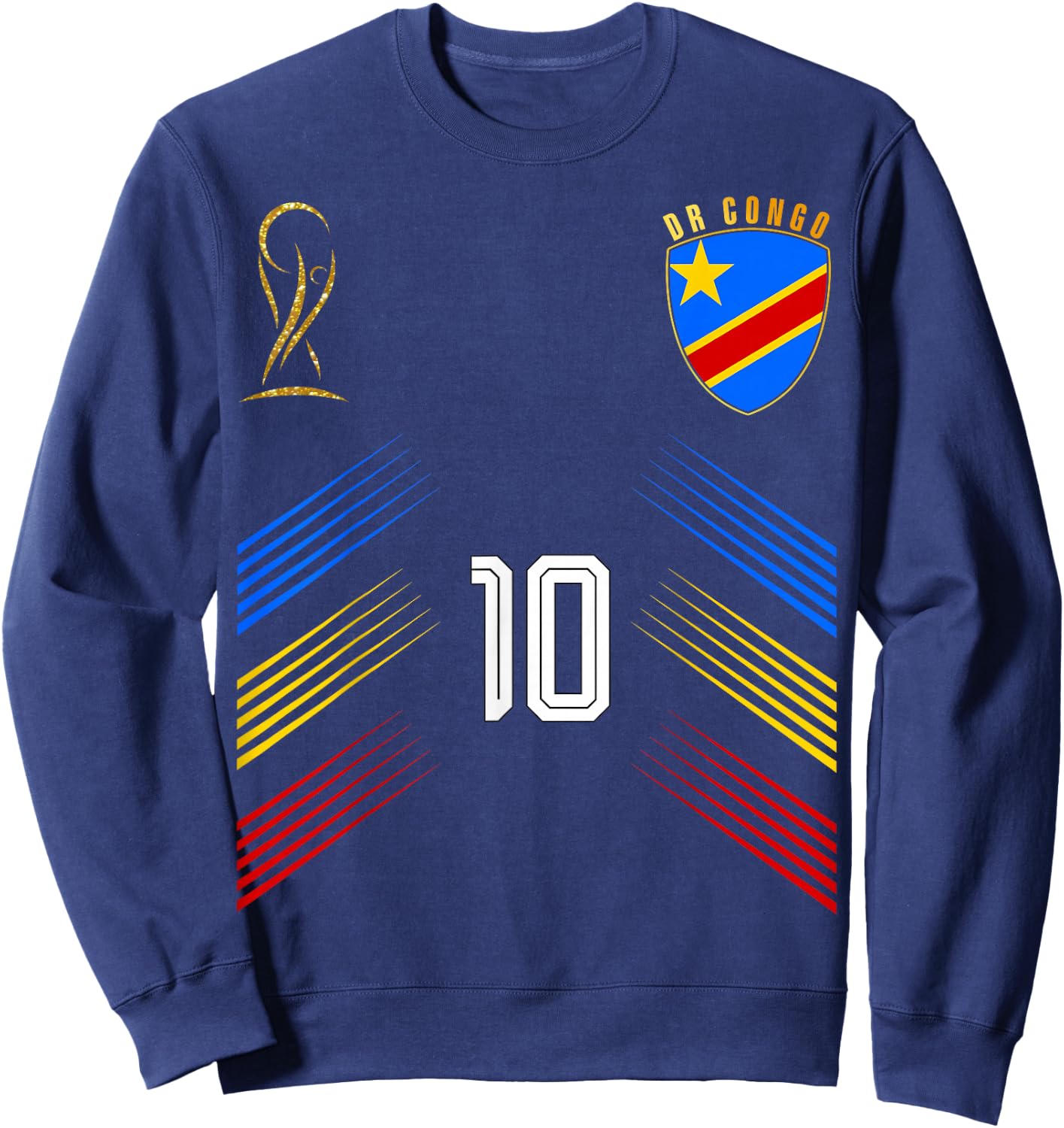 DR Congo Flag Congolese Pride Lovers Retro Sweatshirt - Sweatshirt | Navy