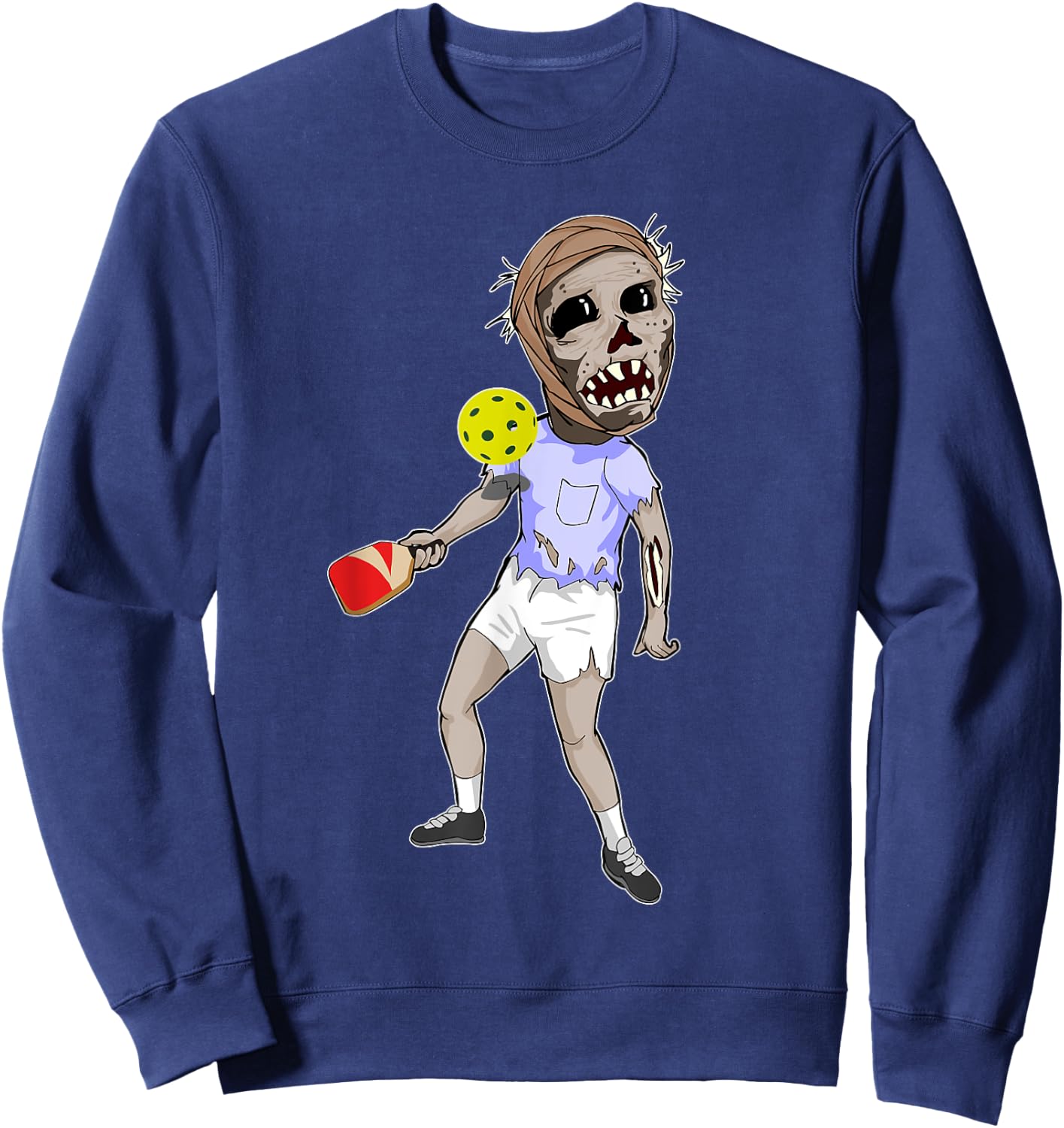 Funny Pickleball Zombie Halloween Gift Shirt Sweatshirt - Sweatshirt | Navy
