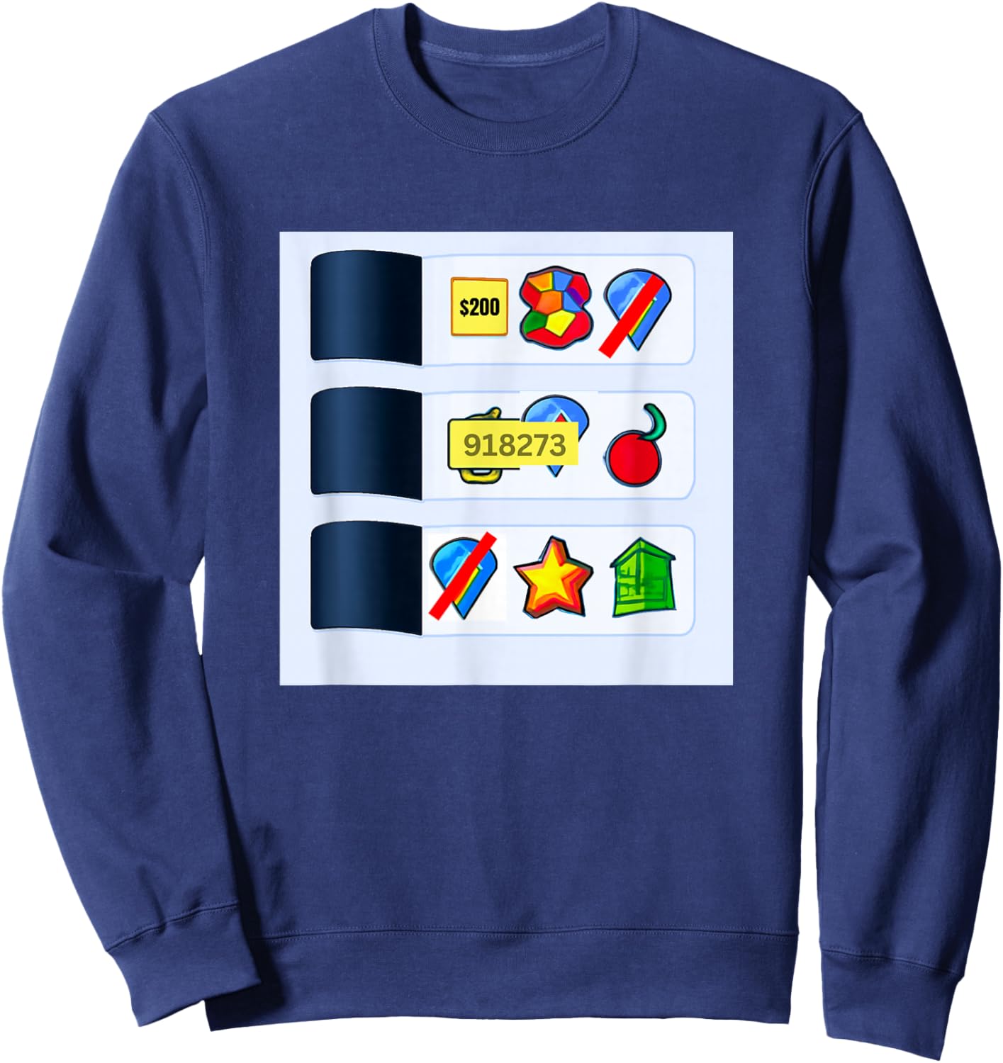Pull Tab Gambling Break Open Tickets Easy Gambler Costume Sweatshirt - Sweatshirt | Navy