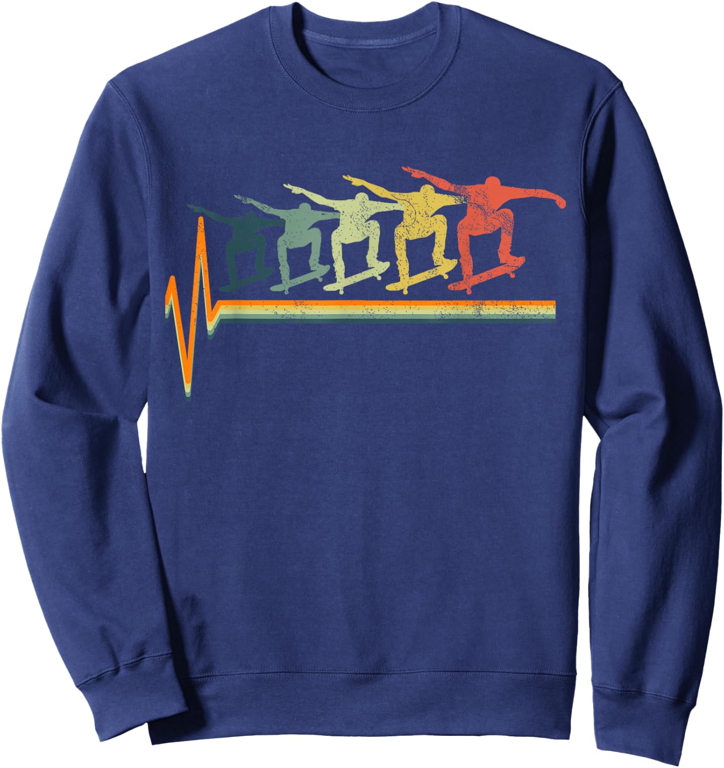 Skateboard Skater Gift Ollie Vintage Sweatshirt - Sweatshirt | Navy