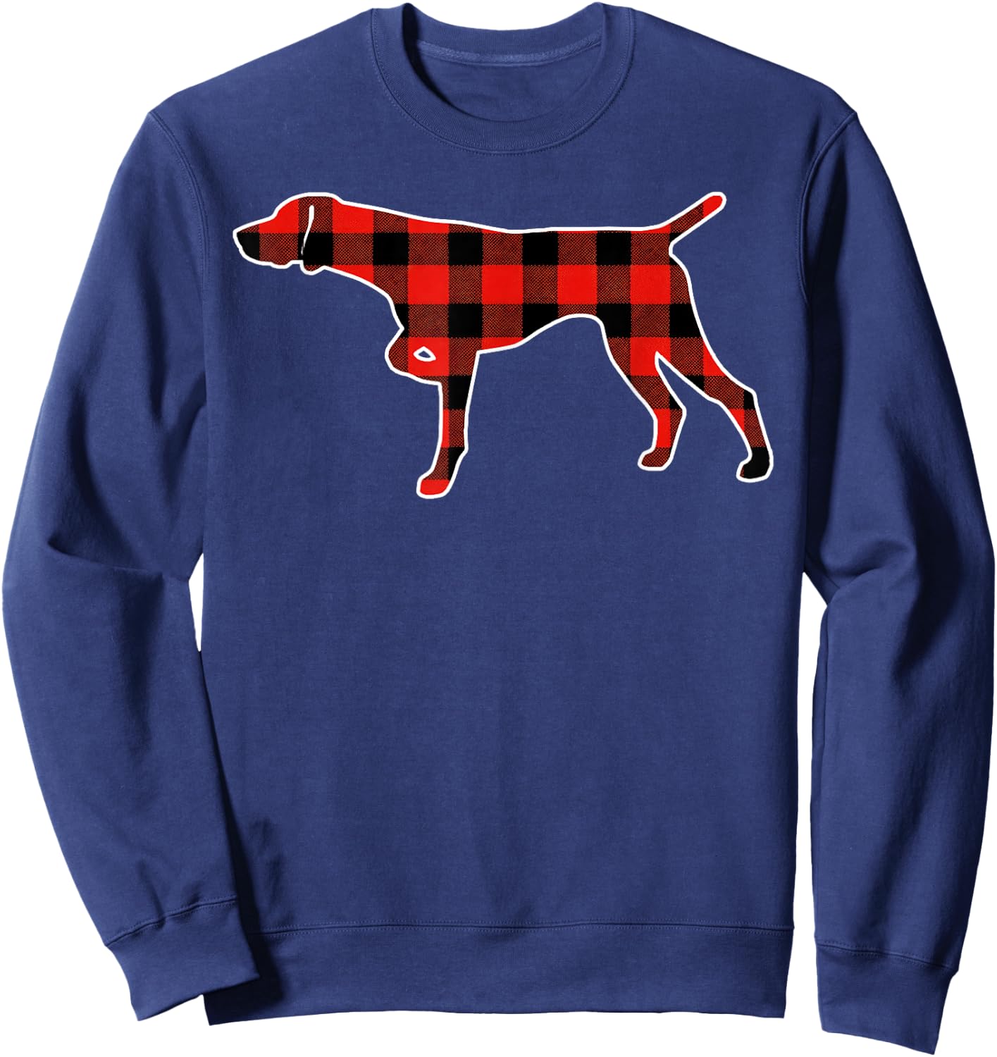 Red Buffalo Plaid Pajama GSP Christmas Dog Lover Men Women Kids Sweatshirt - Sweatshirt | Navy