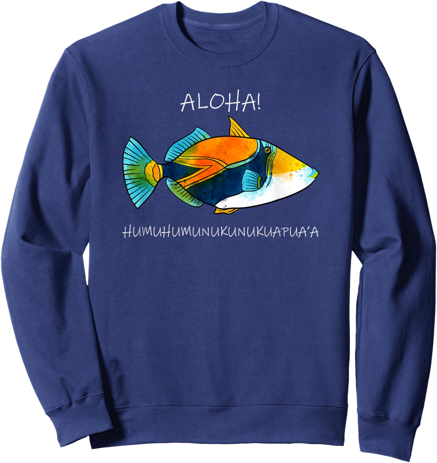 Humuhumunukunukuapua'a Olelo Hawaiian Reef Triggerfish Small Sweatshirt - Sweatshirt | Navy