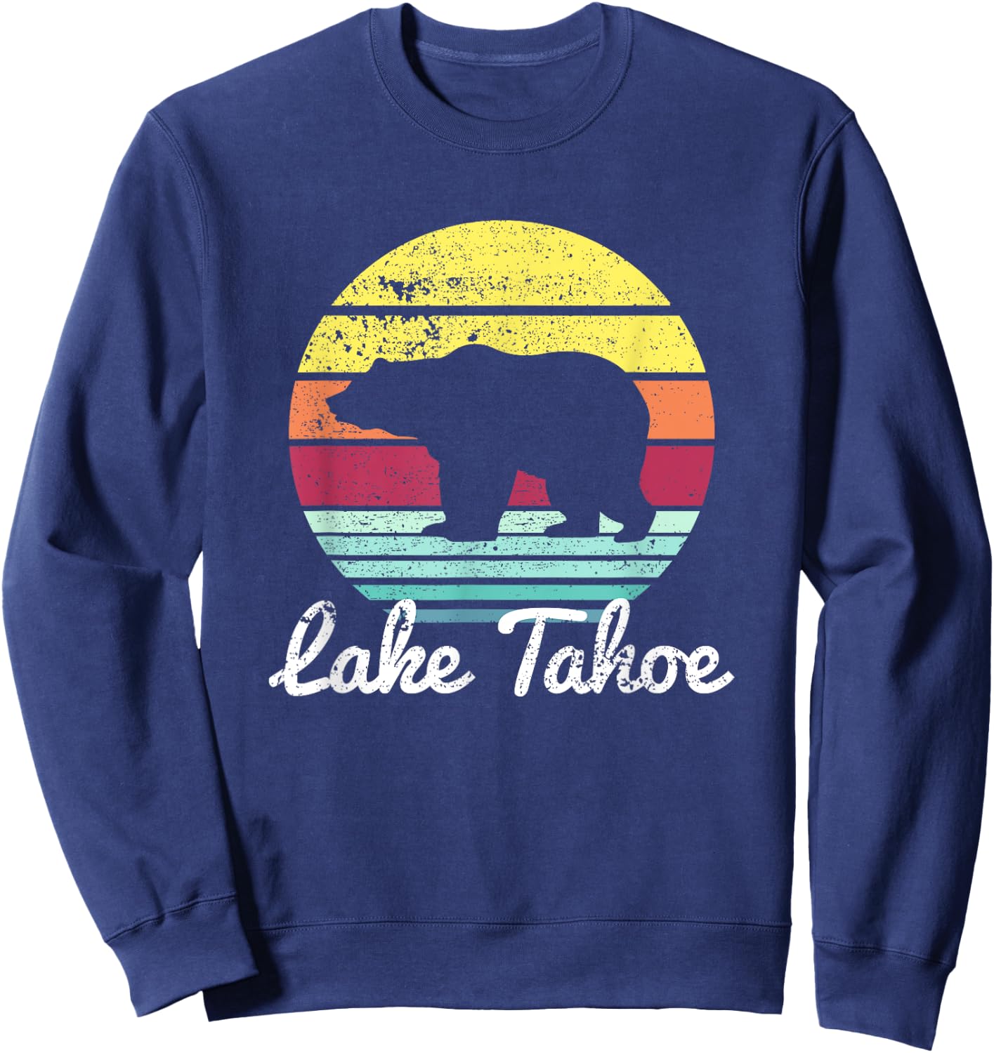 Vintage Retro Lake Tahoe California USA Bear T Shirt Sweatshirt - Sweatshirt | Navy
