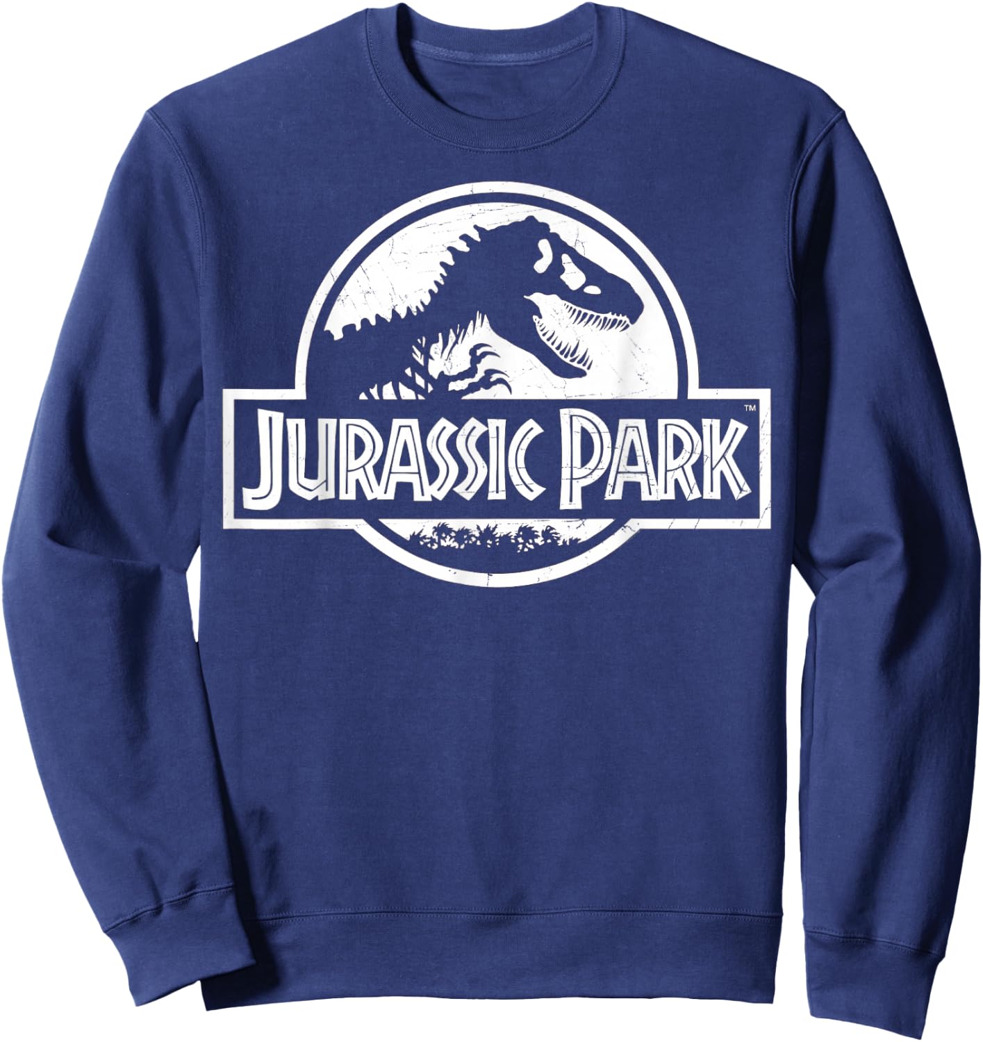 Jurassic Park White Simple Logo Sweatshirt - Sweatshirt | Navy