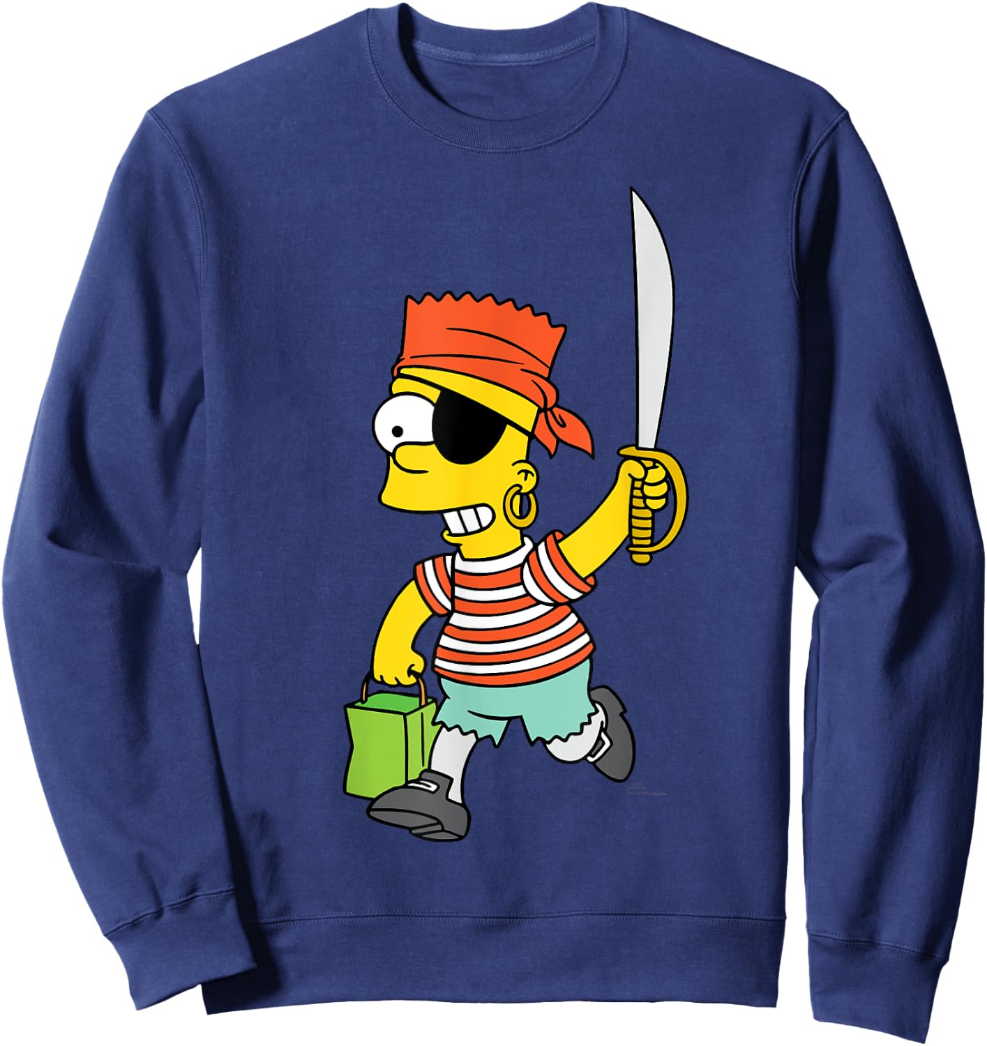 The Simpsons Halloween Bart Pirate Costume Trick or Treat Sweatshirt - Sweatshirt | Navy