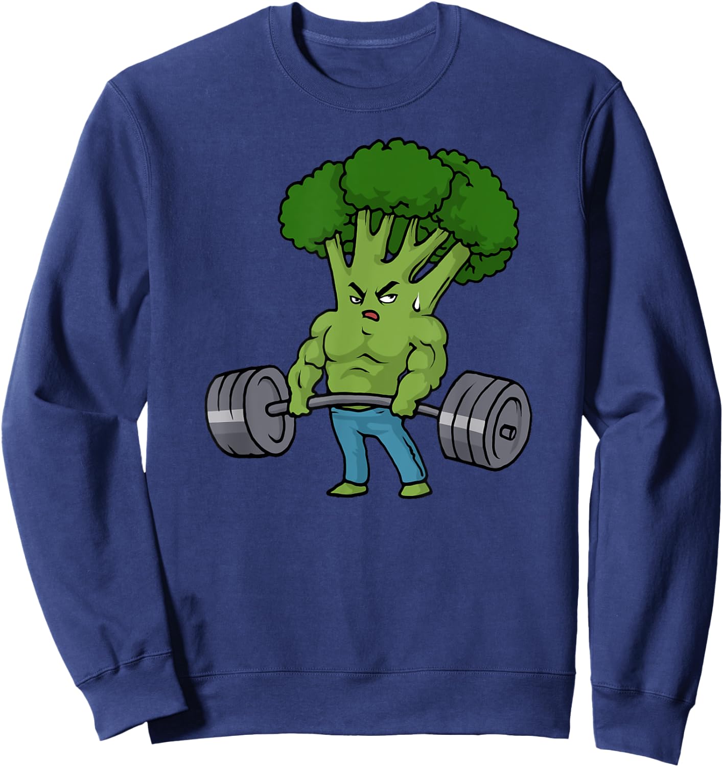Deadlift Broccoli Gym Fitness Motivation Bodybuilding Sweatshirt - Sweatshirt | Navy