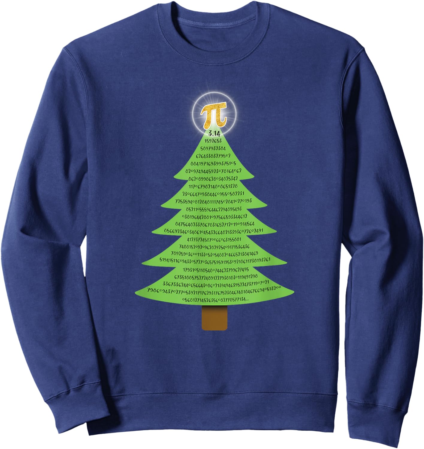 Pi 3.14 Christmas Tree Gift Math Lovers Student Teacher Men Women Kids Sweatshirt - Sweatshirt | Navy