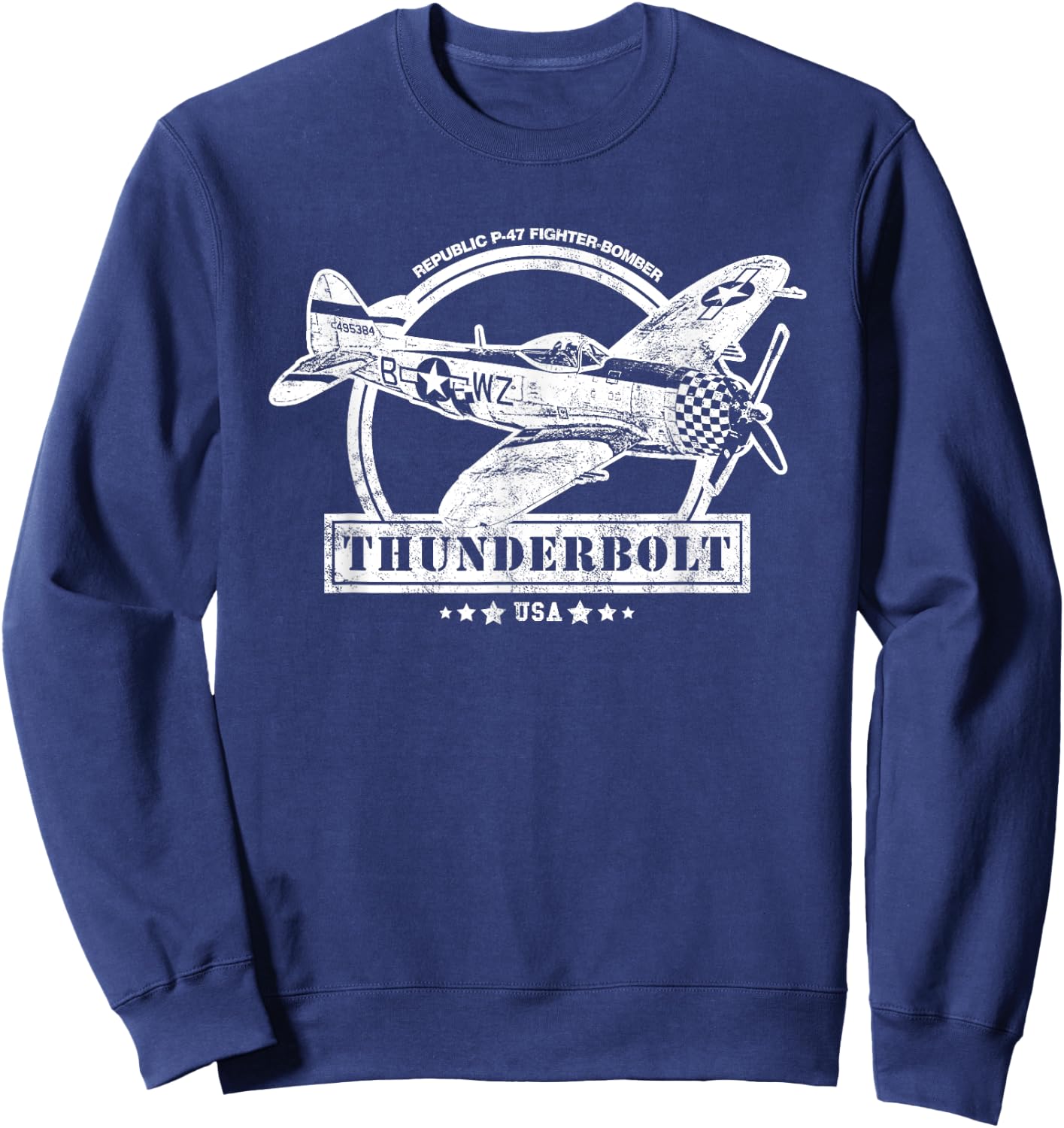 P-47 Thunderbolt WW2 Aircraft Sweatshirt - Sweatshirt | Navy