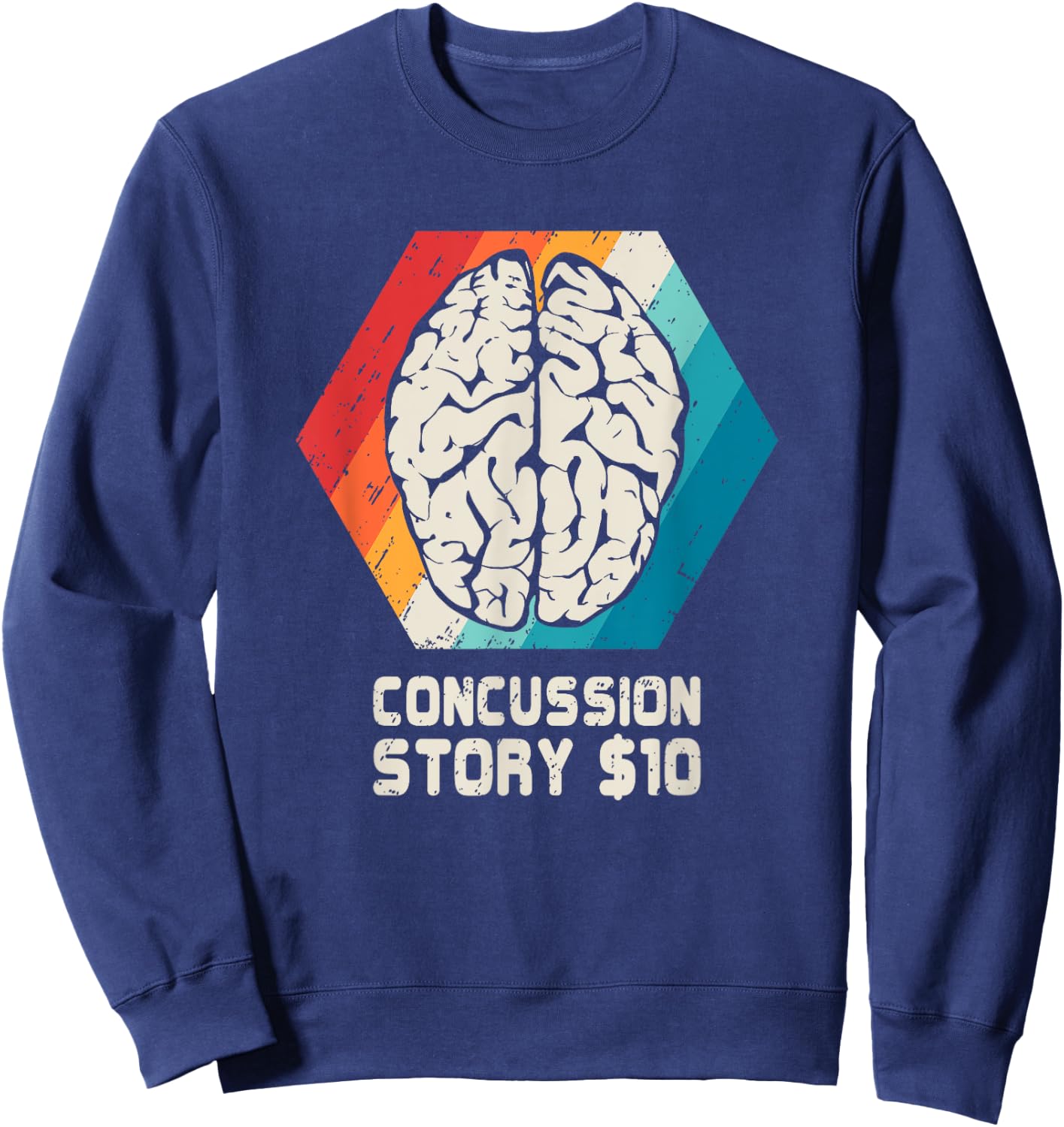 Concussion T Shirt Brain Head Injury Get Well Soon Gift Sweatshirt - Sweatshirt | Navy