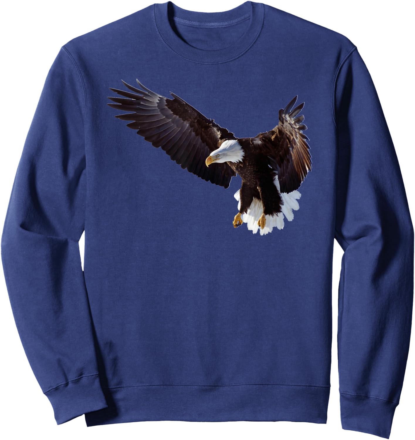 Lovely American Bald Eagle In Flight Photo Portrait Sweatshirt - Sweatshirt | Navy