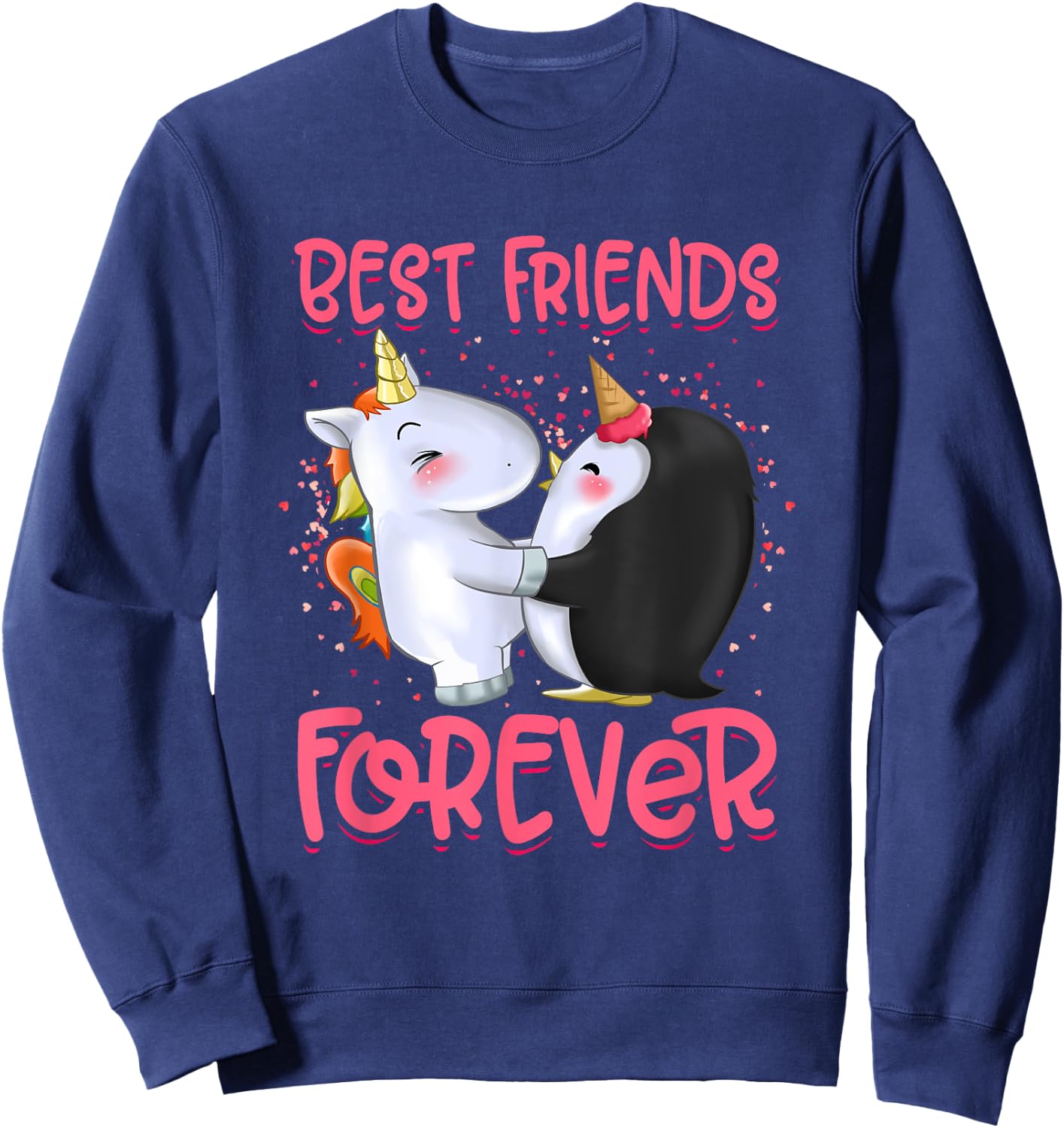 Girls Unicorn Clothes Dress Penguin Outfit Stuff Gift BFF Sweatshirt - Sweatshirt | Navy