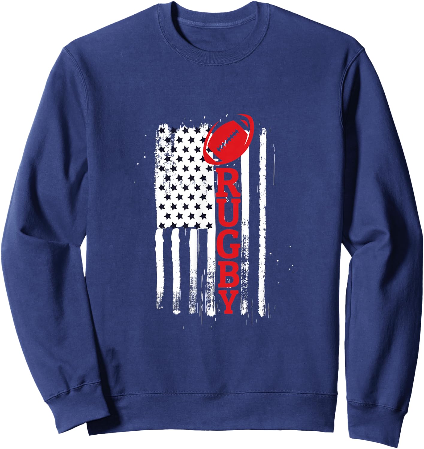 USA Flags Rugby Vintage Gift Fun Sweatshirt - Sweatshirt | Navy