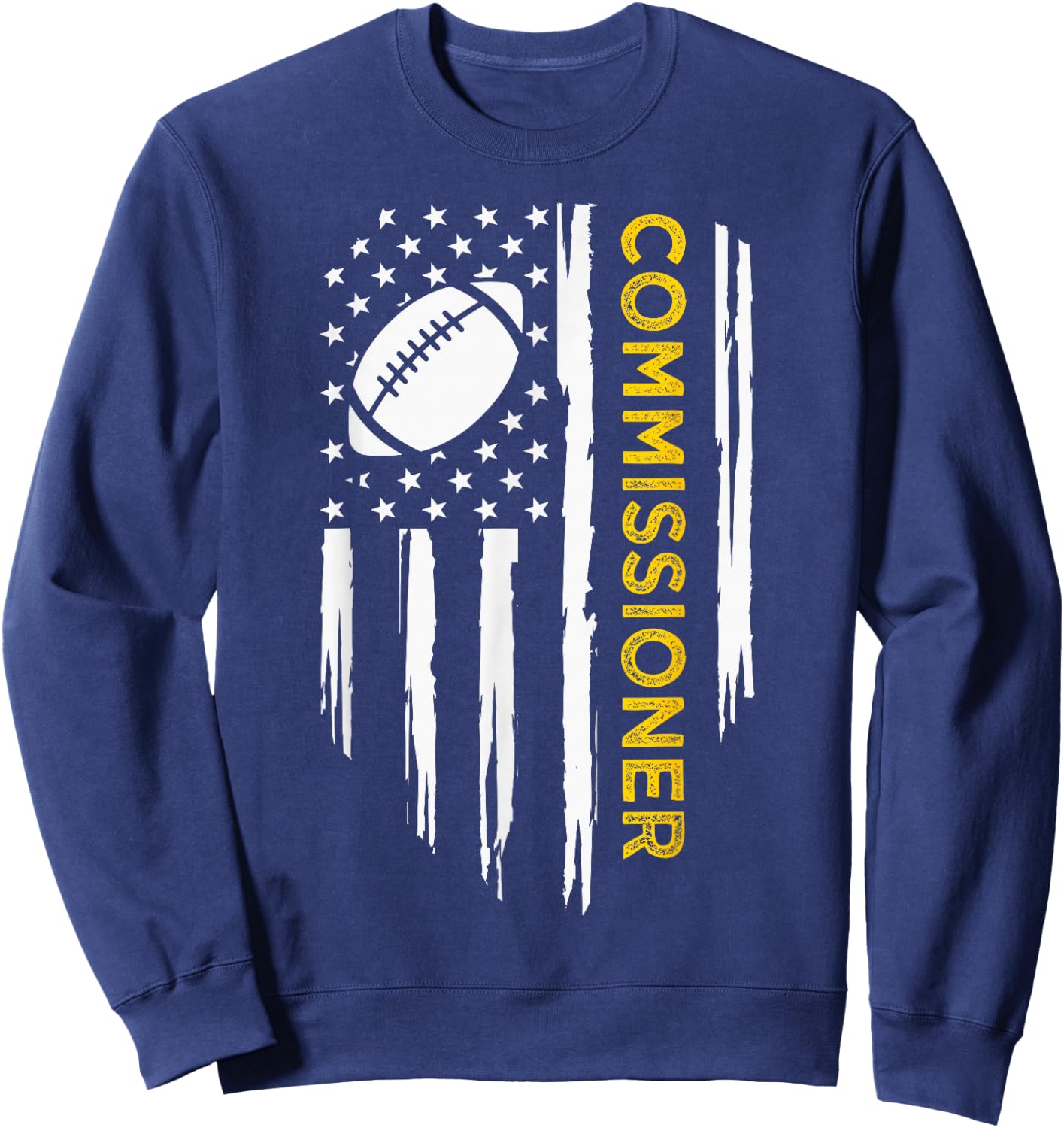 Commissioner Fantasy Football - American Commish Flag Sweatshirt - Sweatshirt | Navy